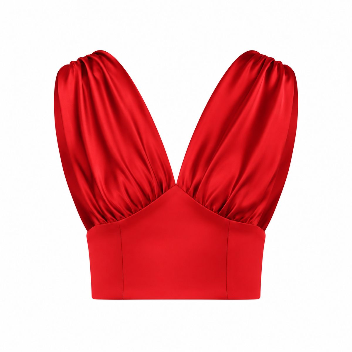 Satin Plunge Crop Top