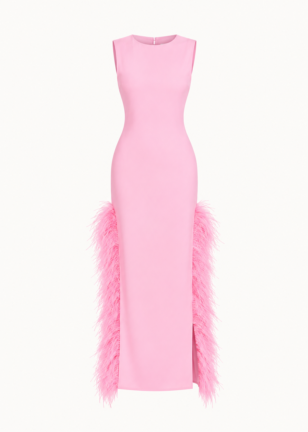 Feather-trimmed Jewel Dress