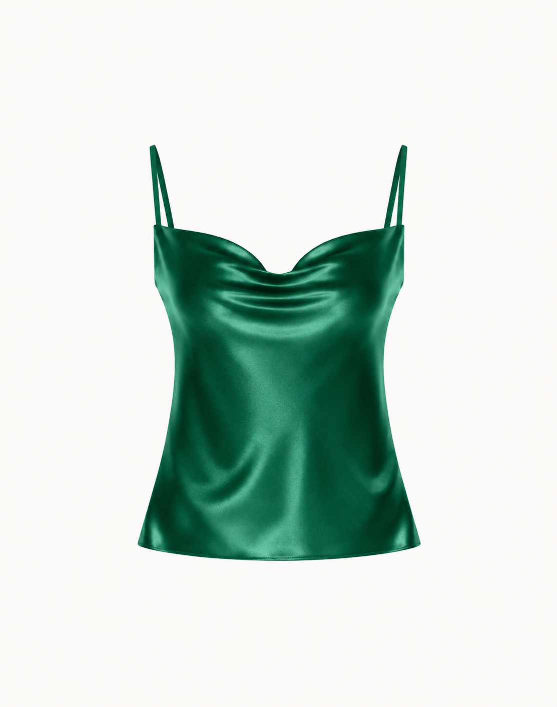 Essentials - Satin Cowl-Neck Top
