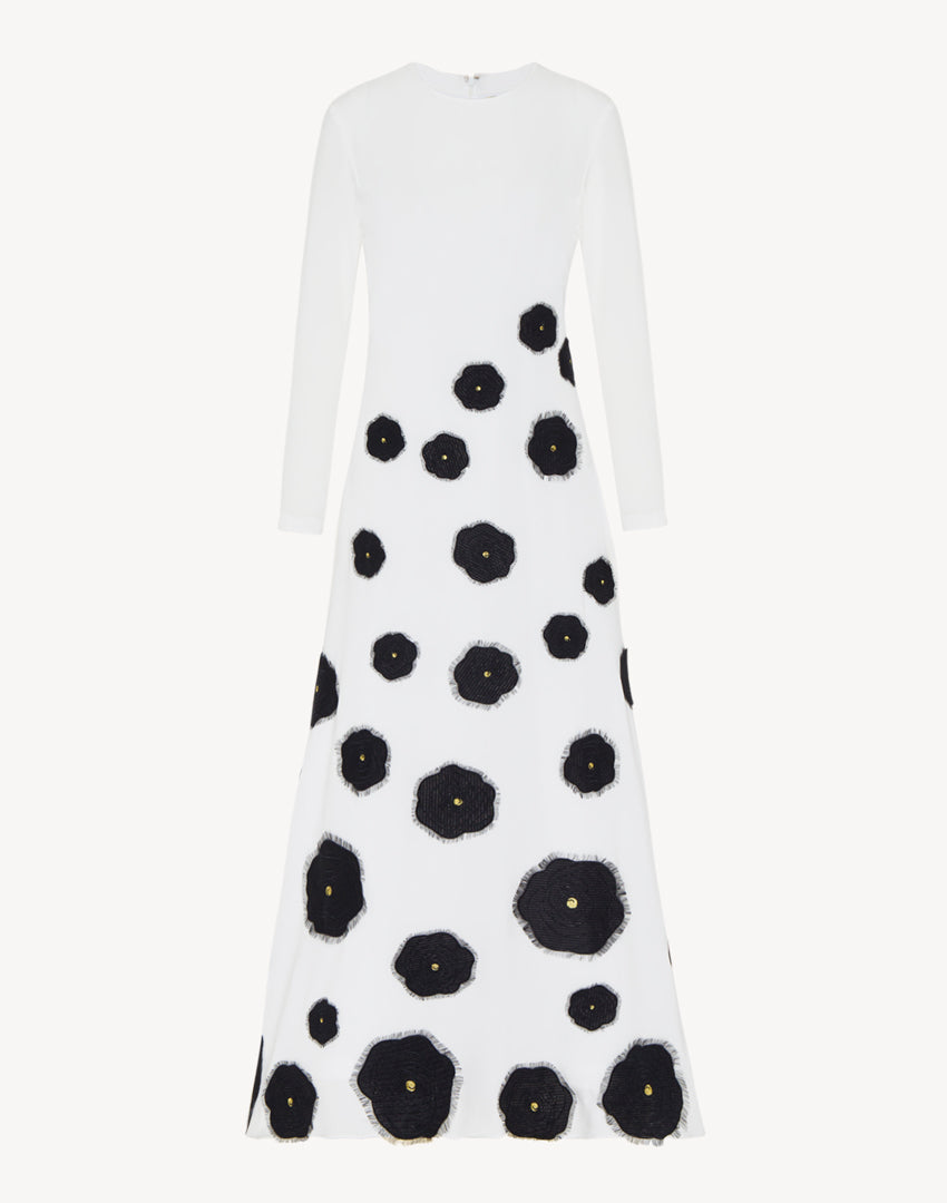 Raissa Floral Appliqué A-line Dress