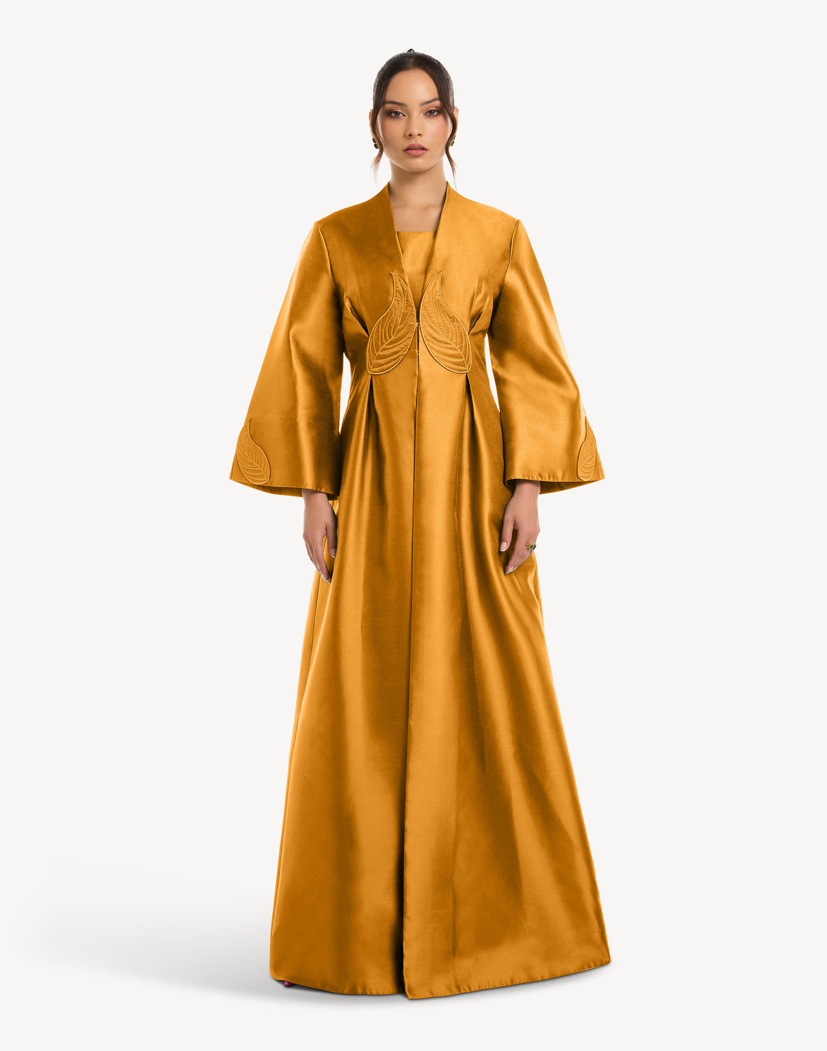 Alia Leaf Applique Kimono Abaya
