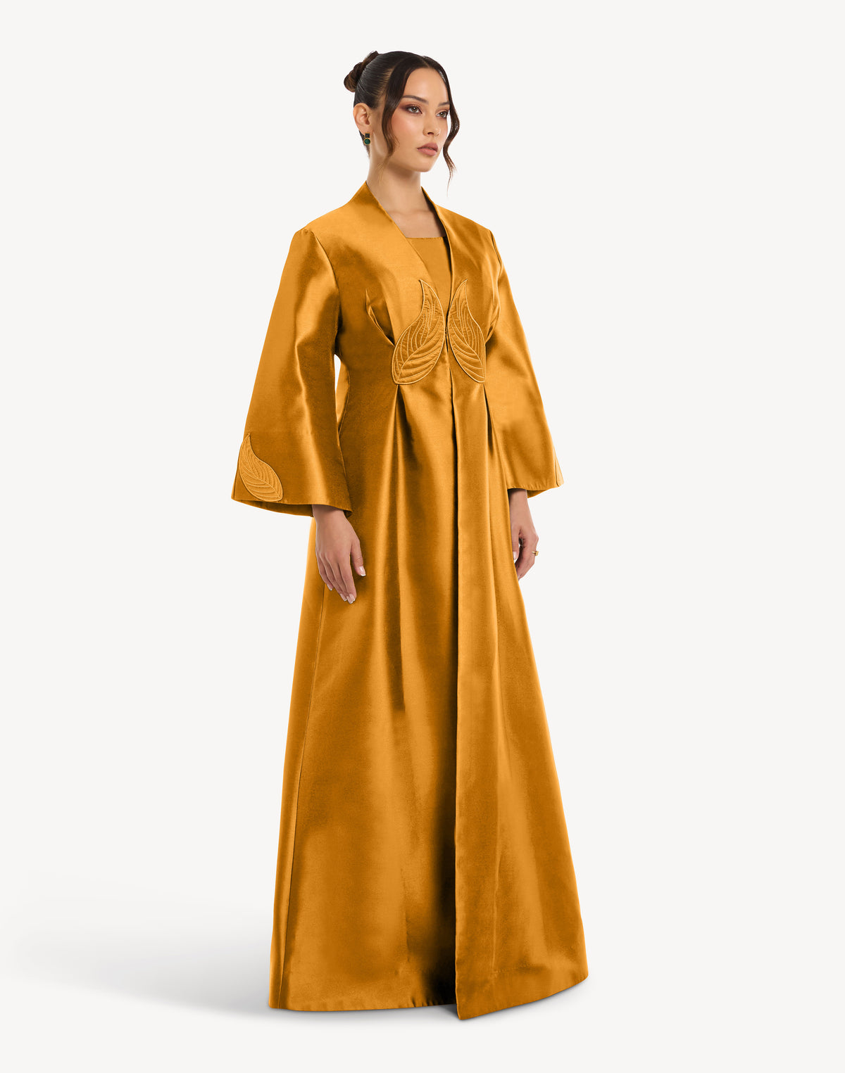 Alia Leaf Applique Kimono Abaya