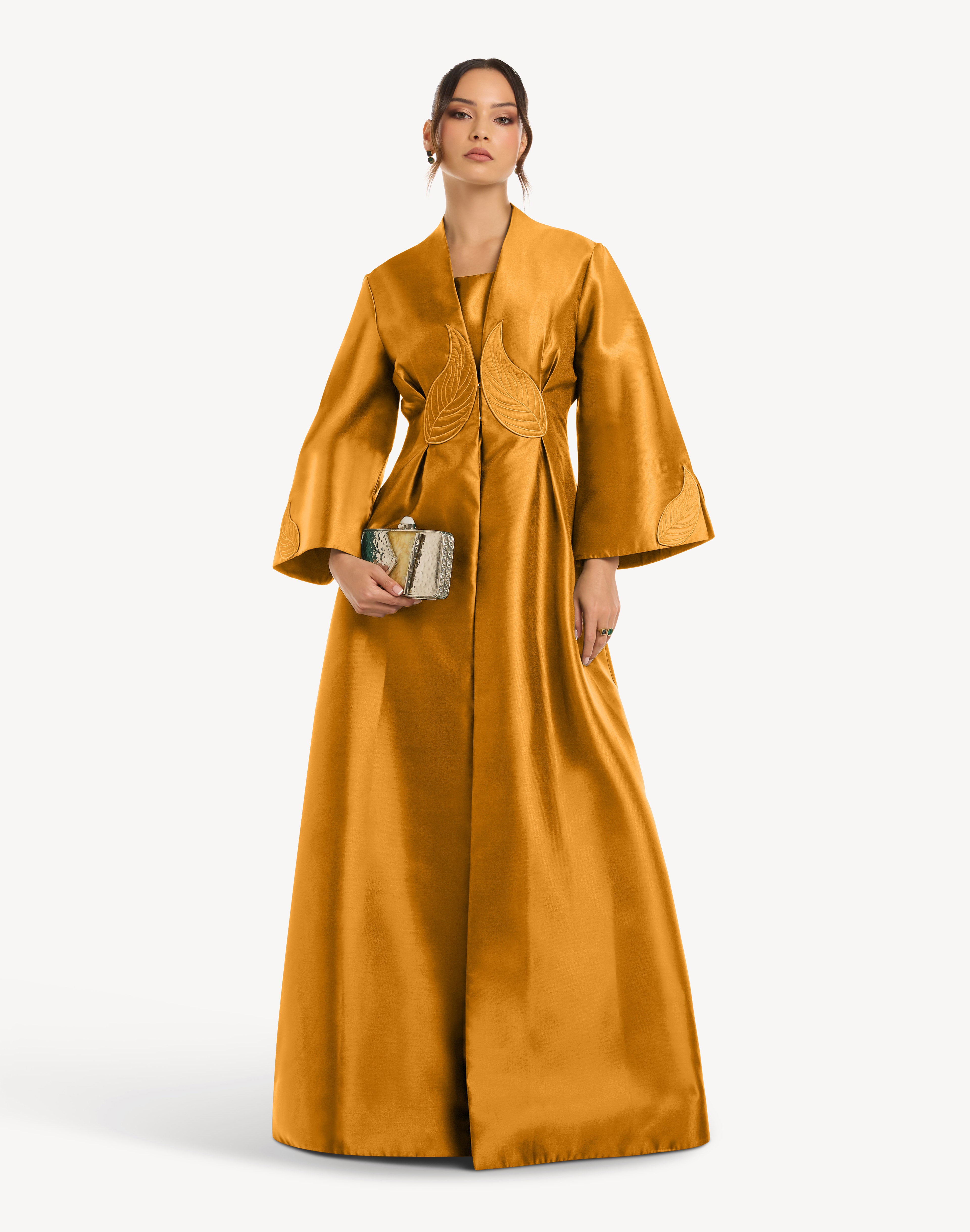 Alia Leaf Appliqué Kaftan