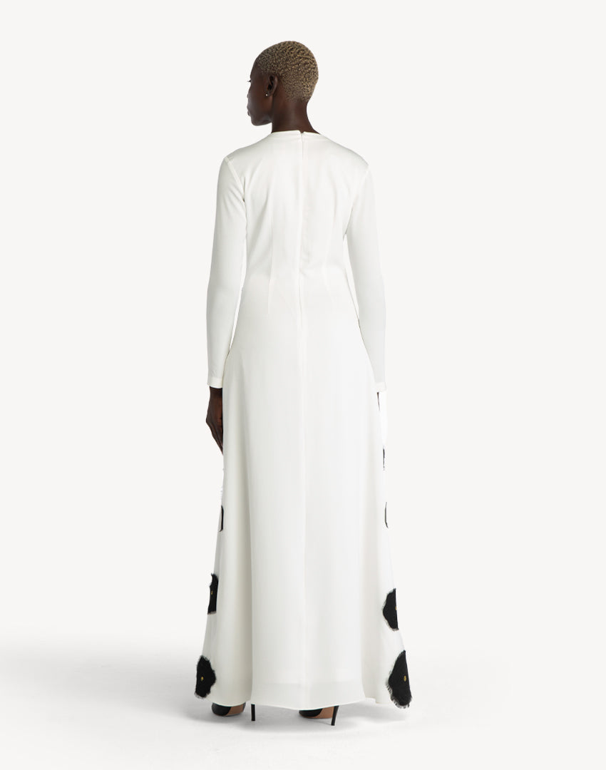 Raissa Floral Appliqué A-line Dress