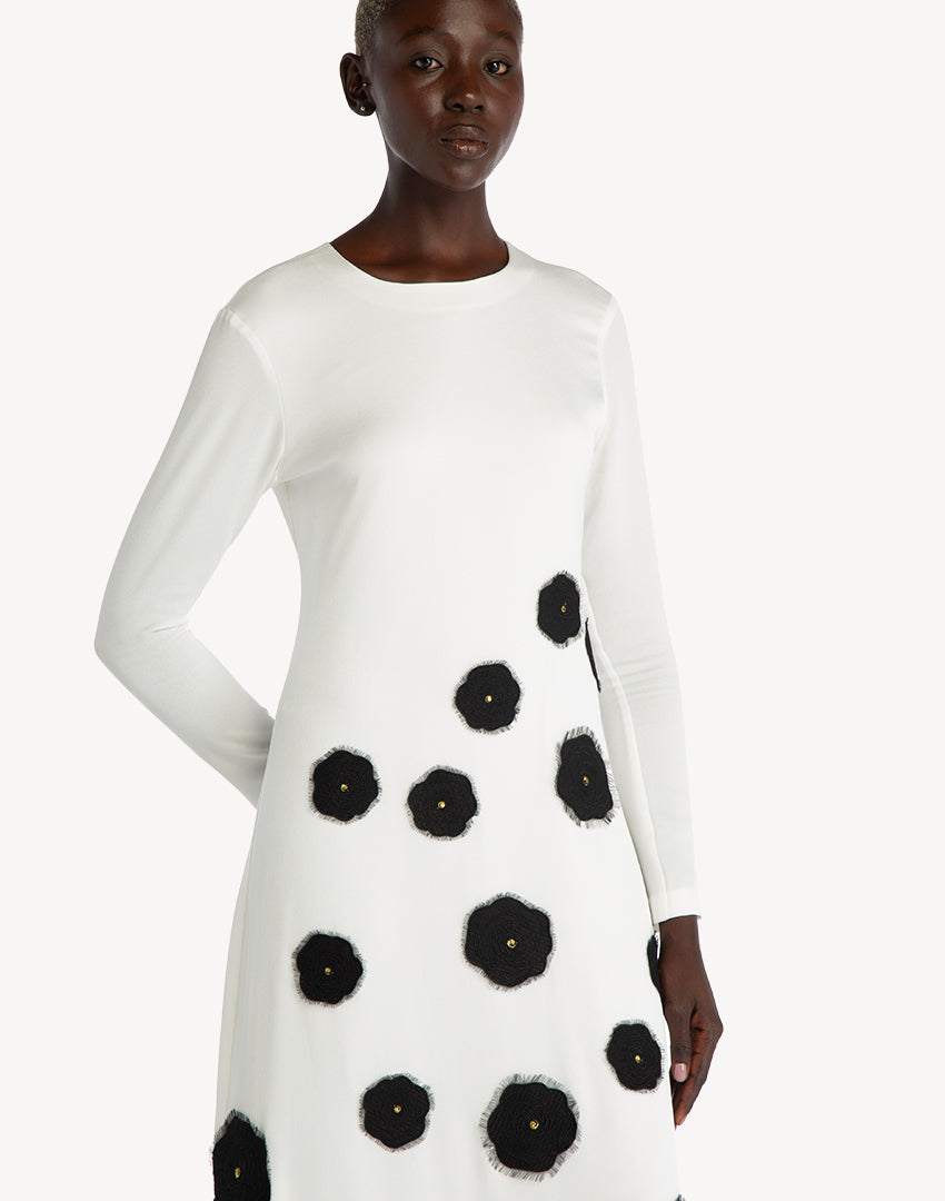 Raissa Floral Appliqué A-line Dress