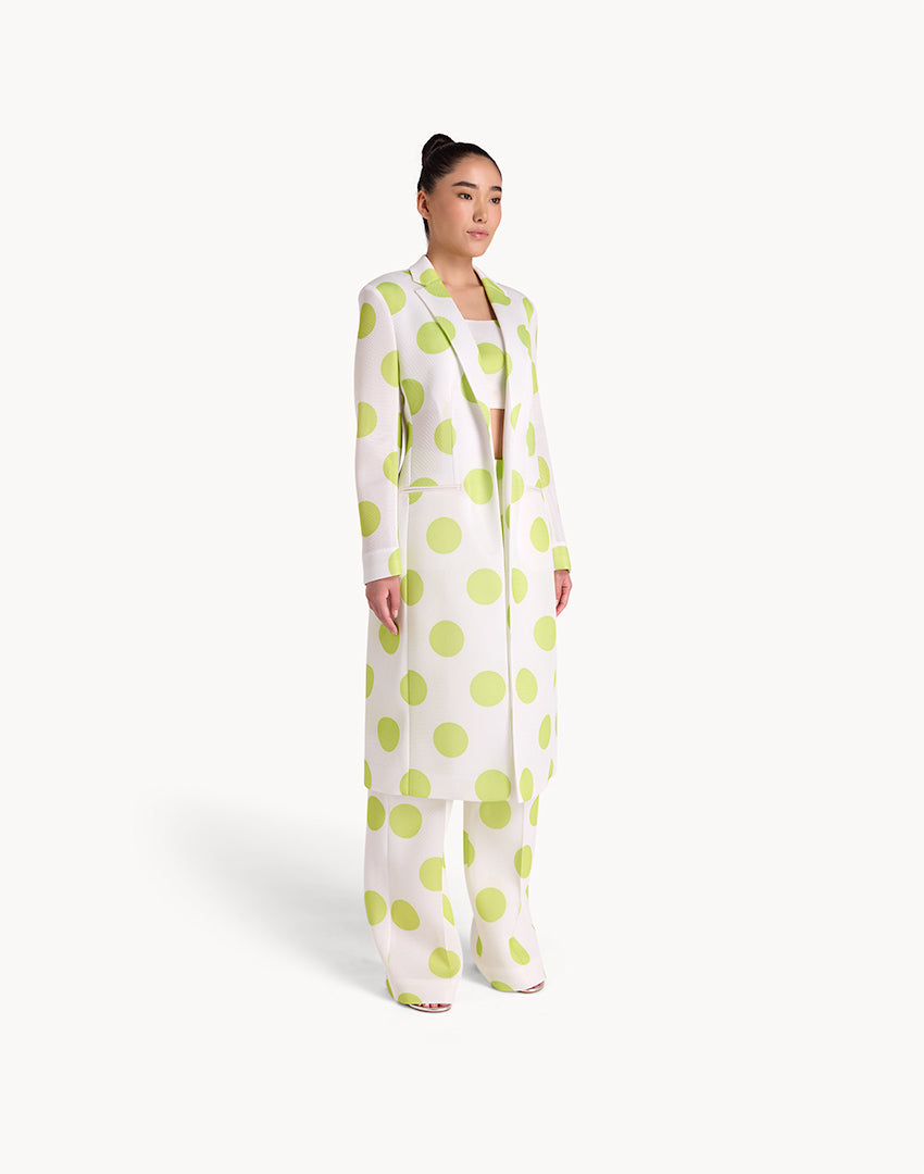 Polka Dots Summer Long Jacket - Green