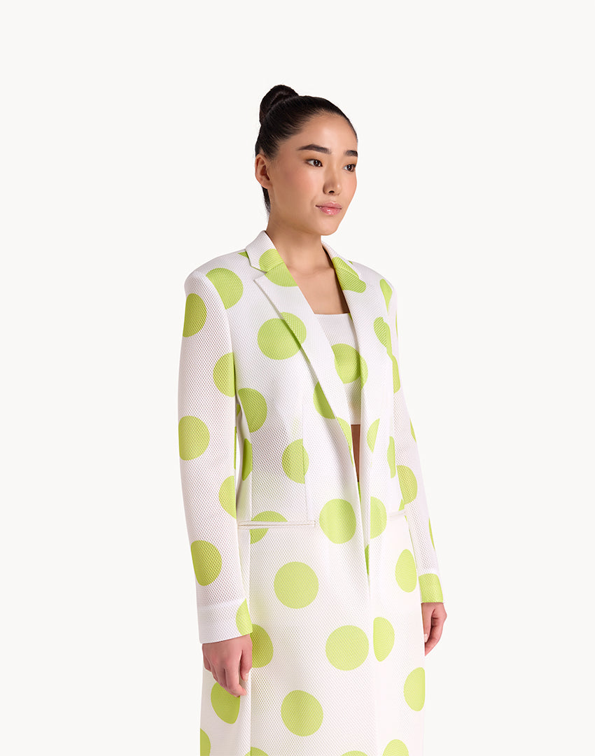 Polka Dots Summer Long Jacket - Green