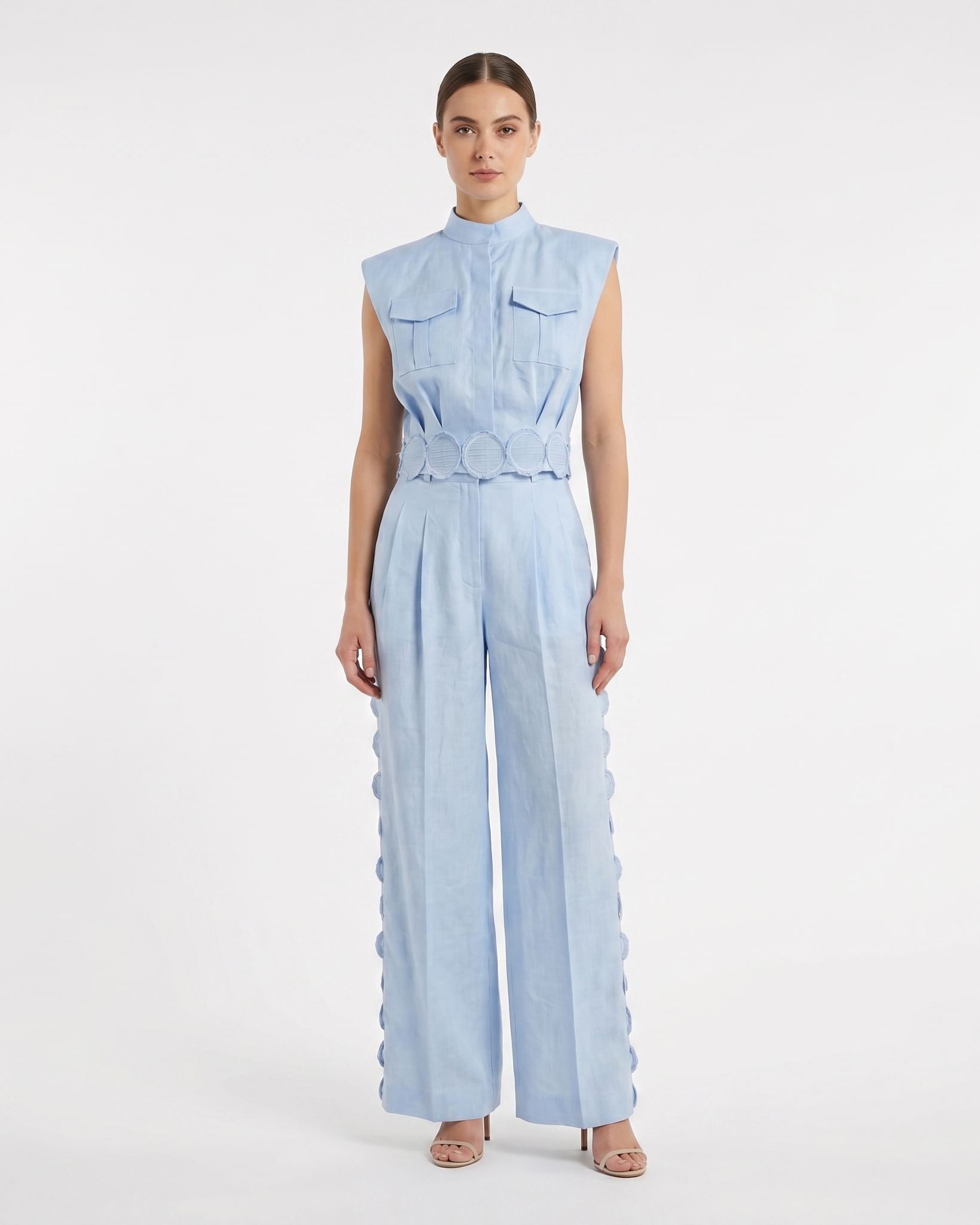 Hemp Logo Applique High Waisted Trousers