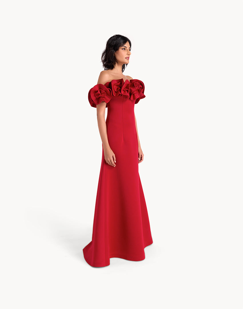 Floral Off Shoulder Maxi Dress