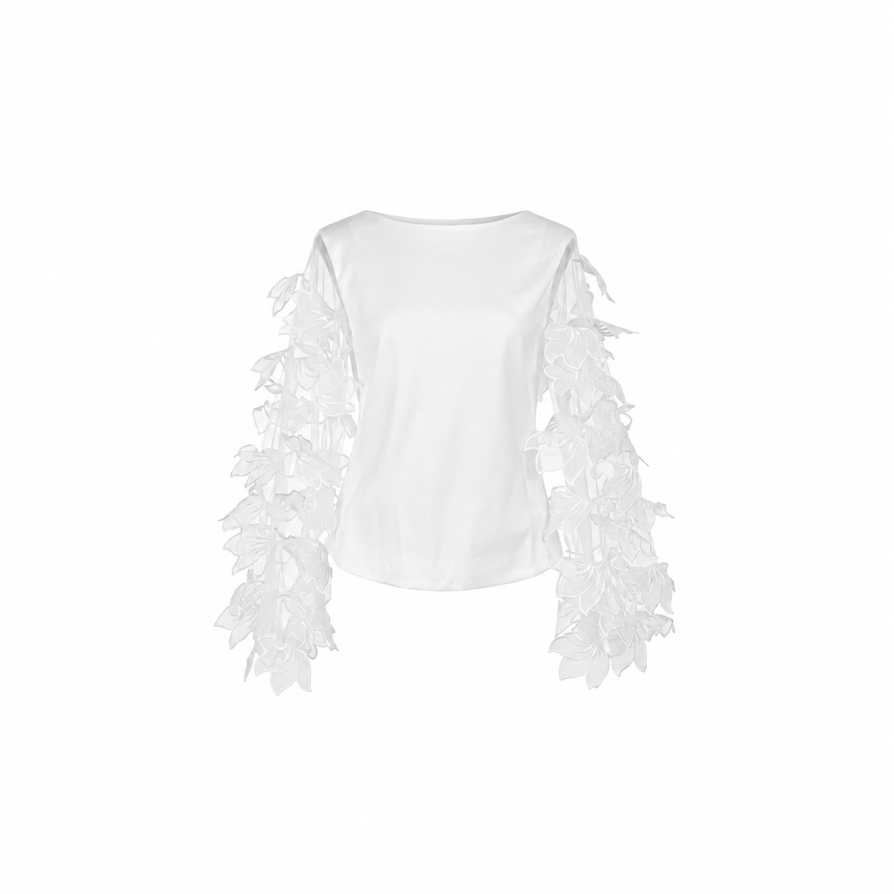 Drop-Leaf Sleeve Plunge Back Blouse
