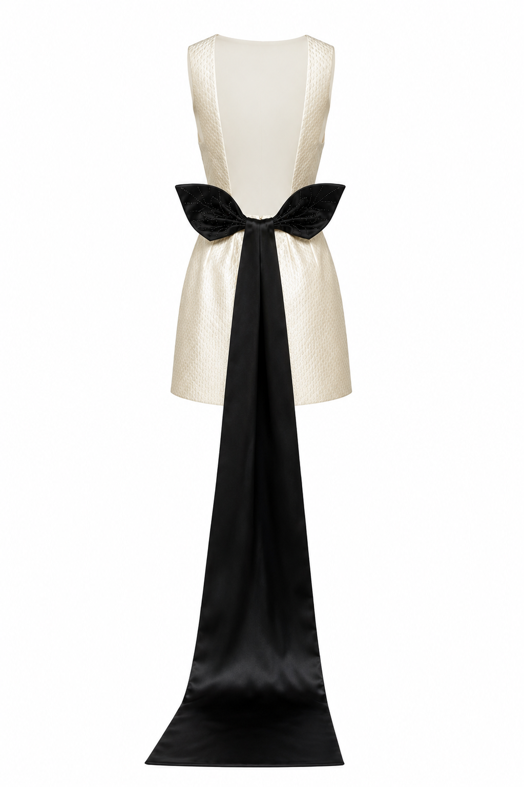 Oversized Leaf Bow Mini Dress