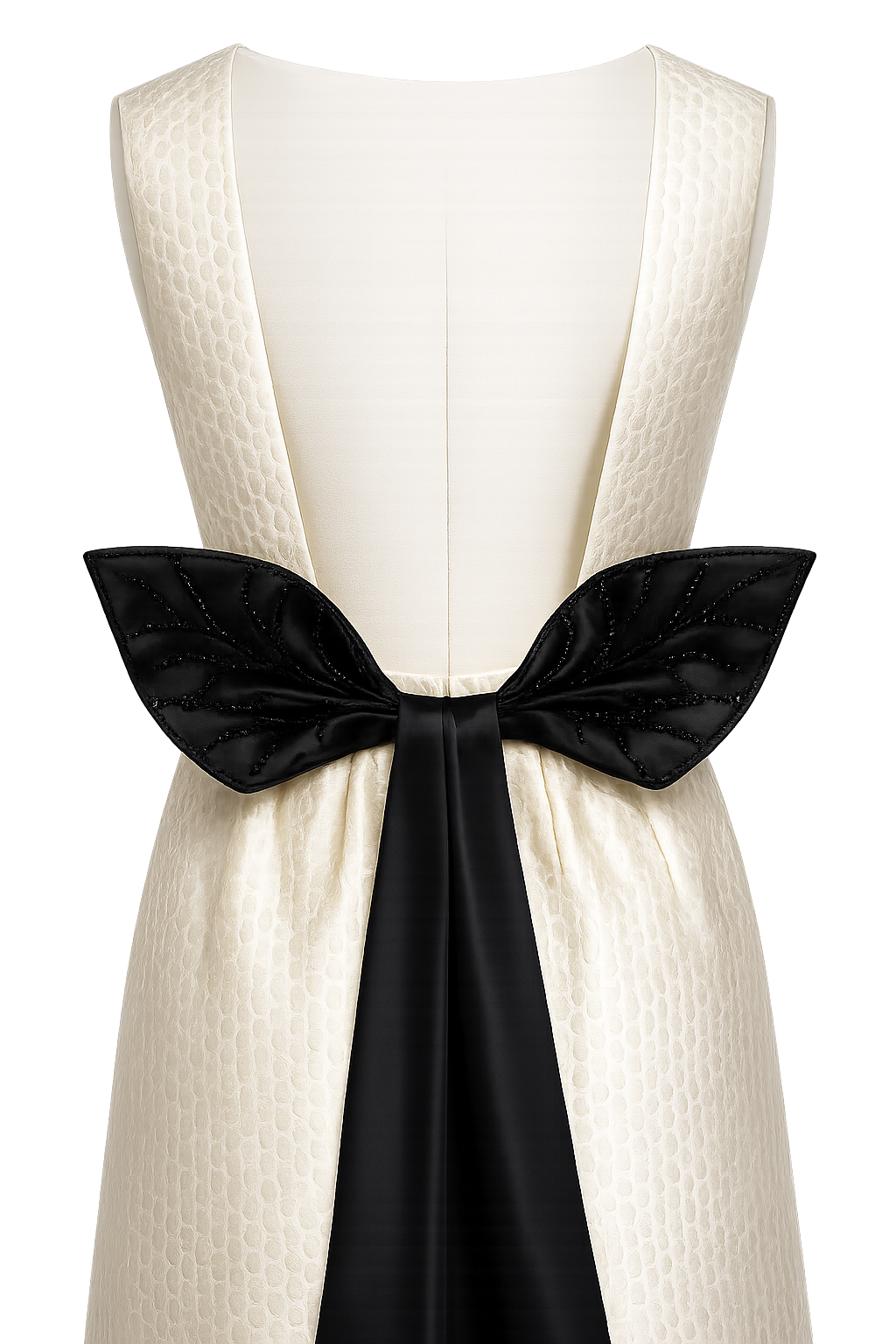 Oversized Leaf Bow Mini Dress