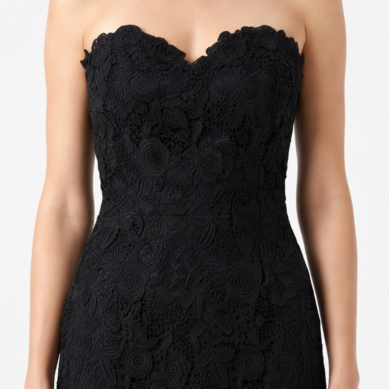 Lace Sweetheart Midi Dress