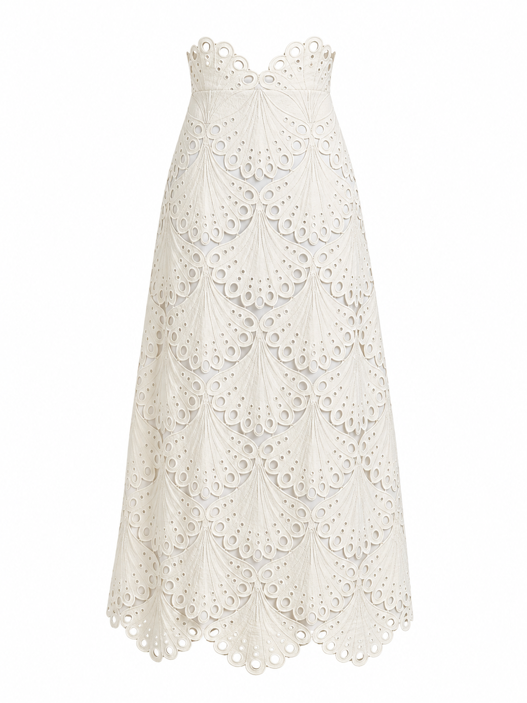 Lace Scallop Corset Maxi Skirt