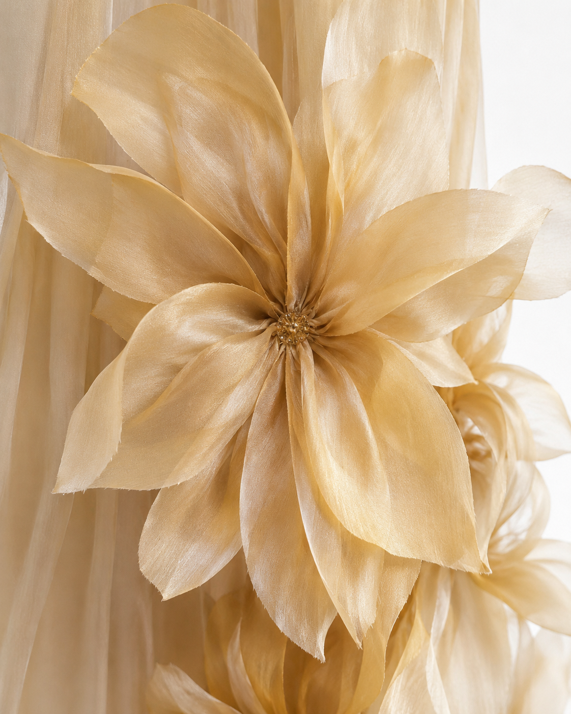 Silk Fleurs High-Low Halterneck Dress