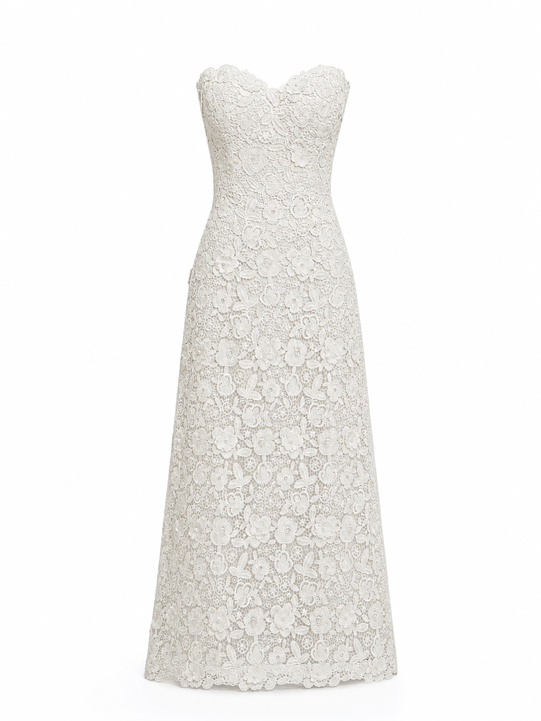 Lace Sweetheart Midi Dress