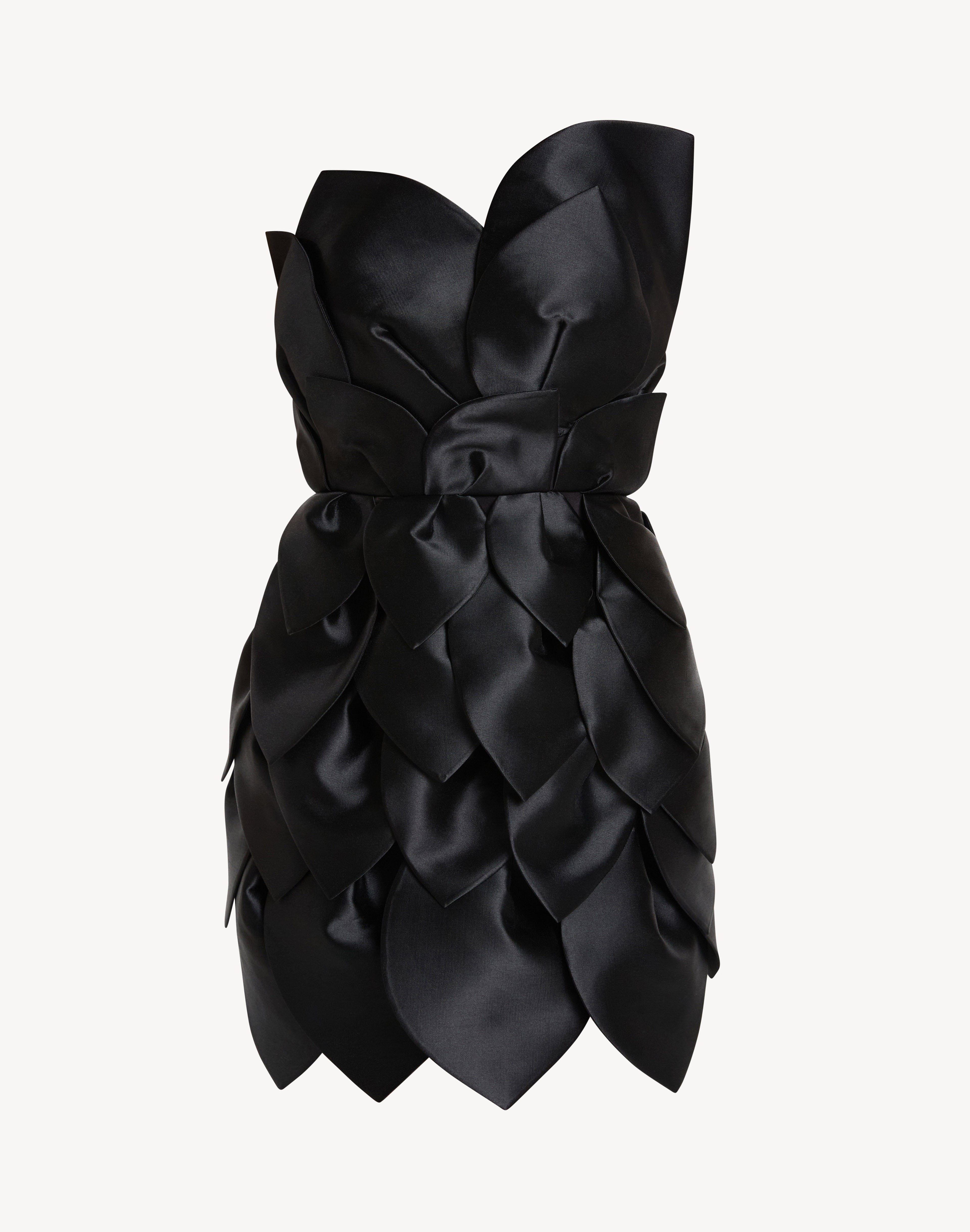 Leaf Appliqué Corset Sweetheart Mini Dress