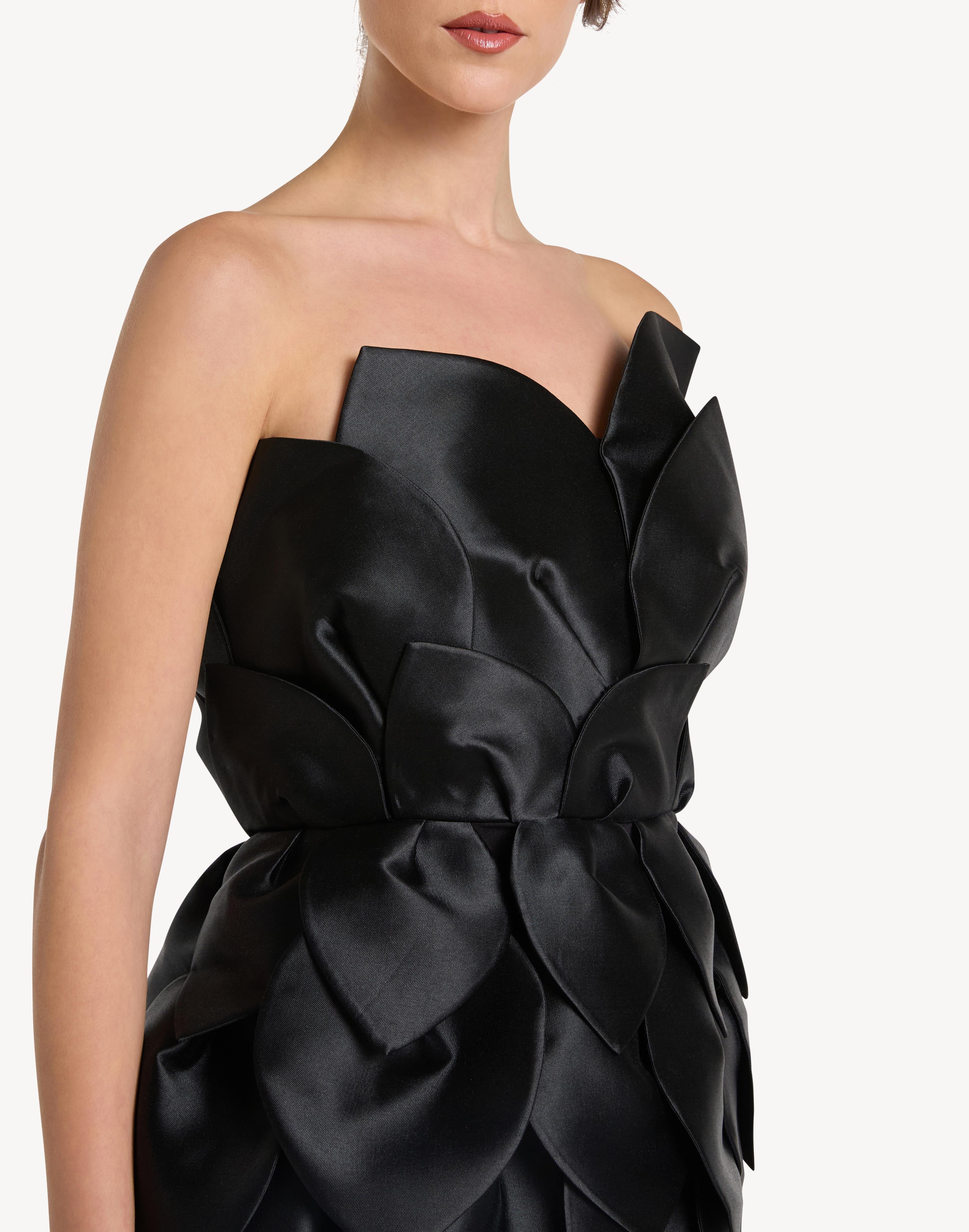 Leaf Appliqué Corset Sweetheart Mini Dress