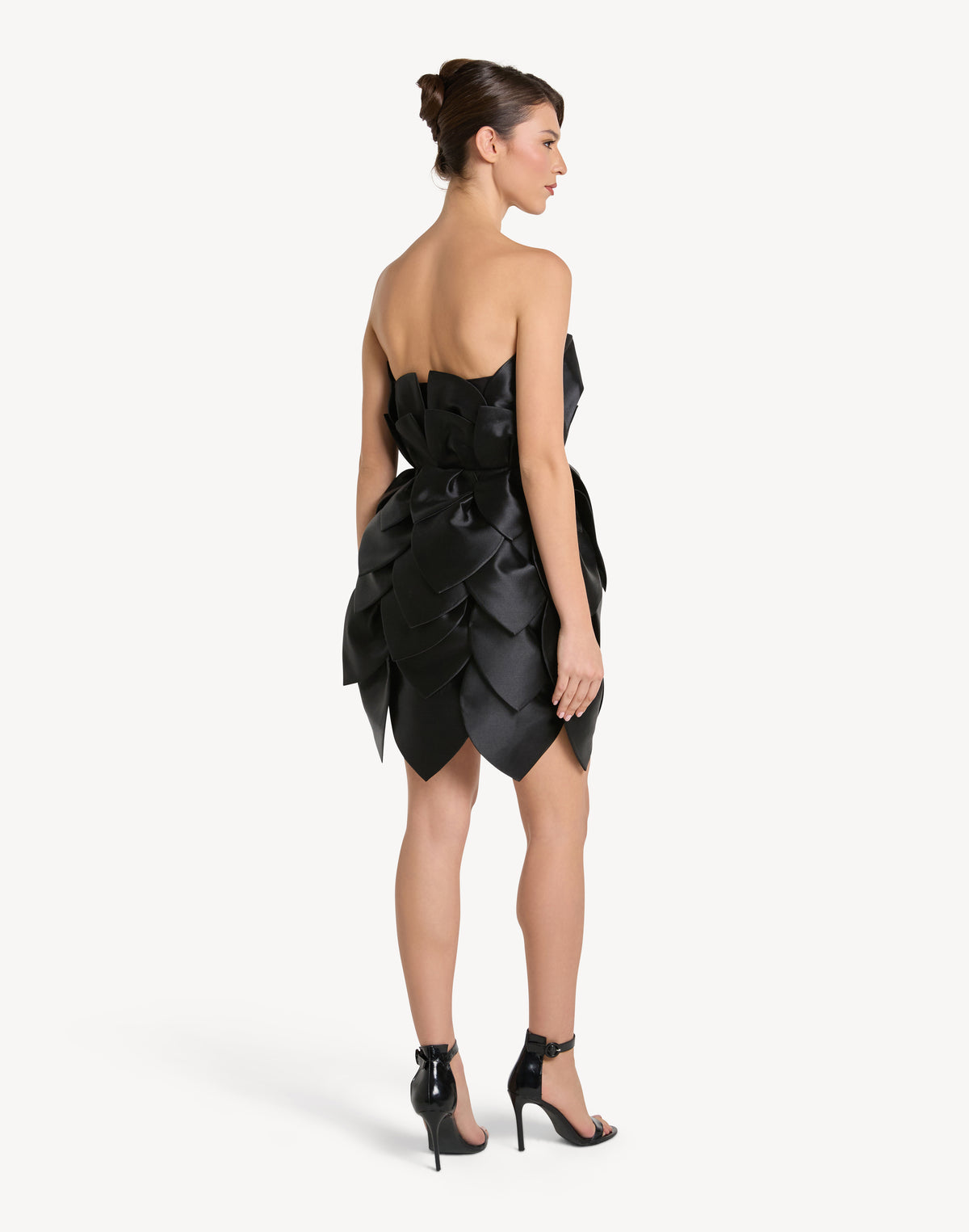 Leaf Appliqué Corset Sweetheart Mini Dress