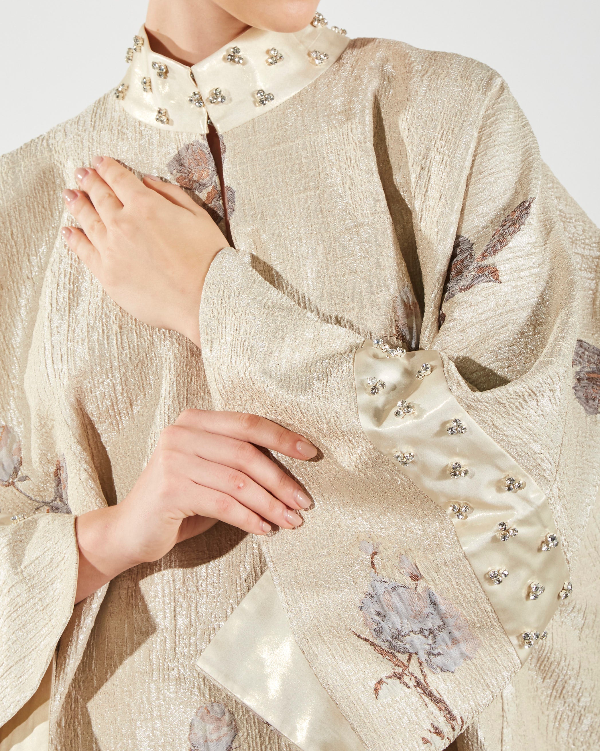 Brocade Embellished Rose Kaftan