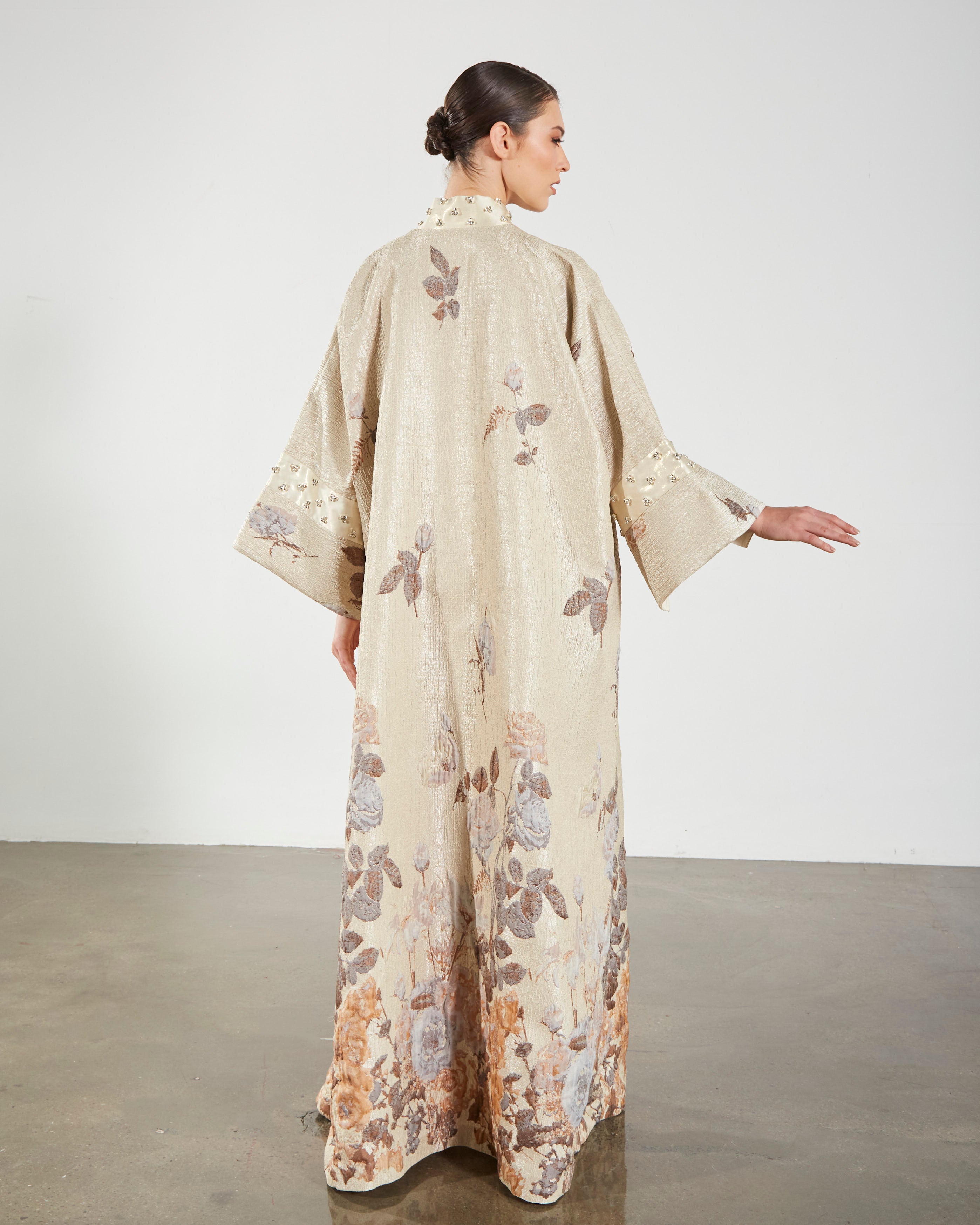 Brocade Embellished Rose Kaftan