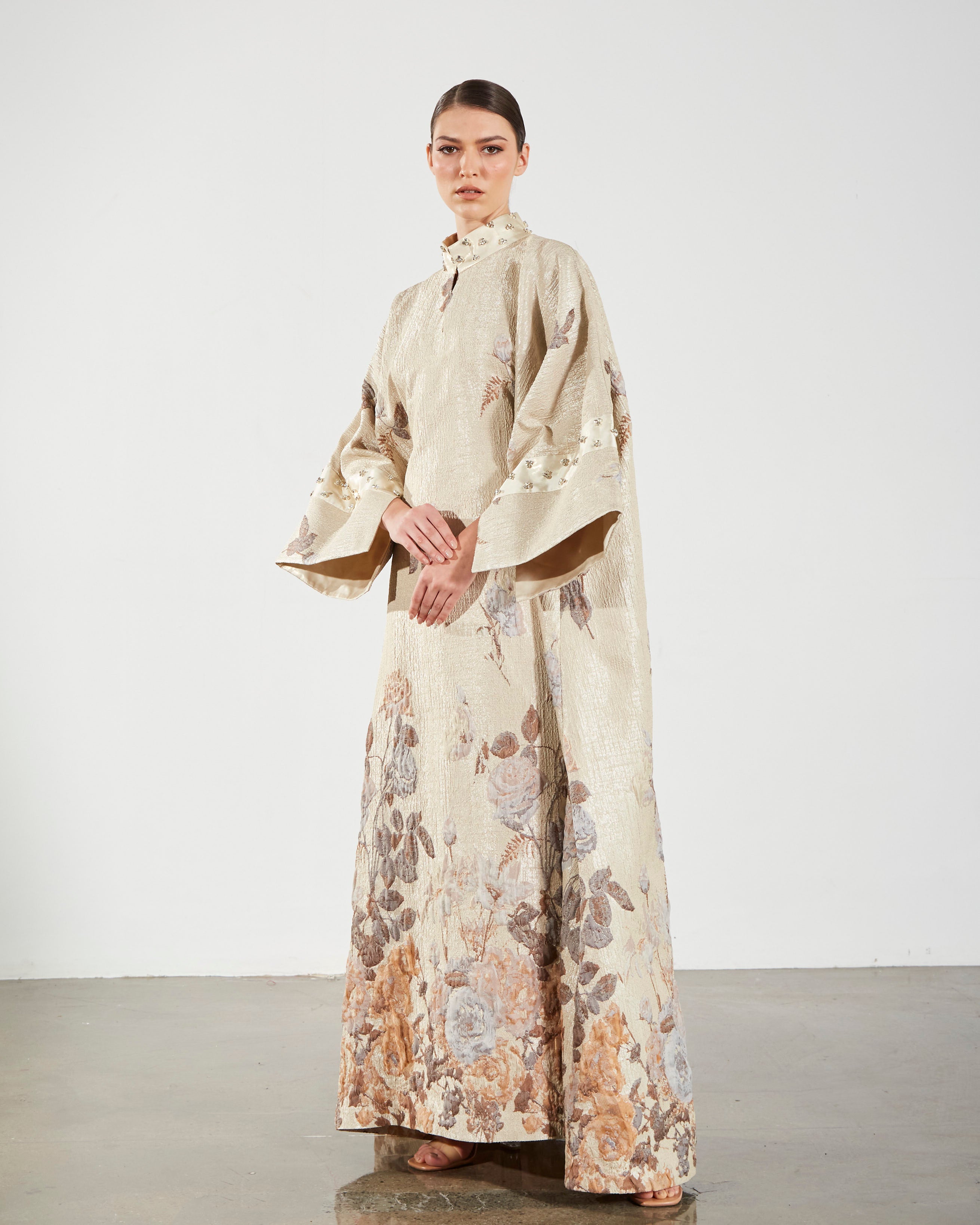 Brocade Embellished Rose Kaftan