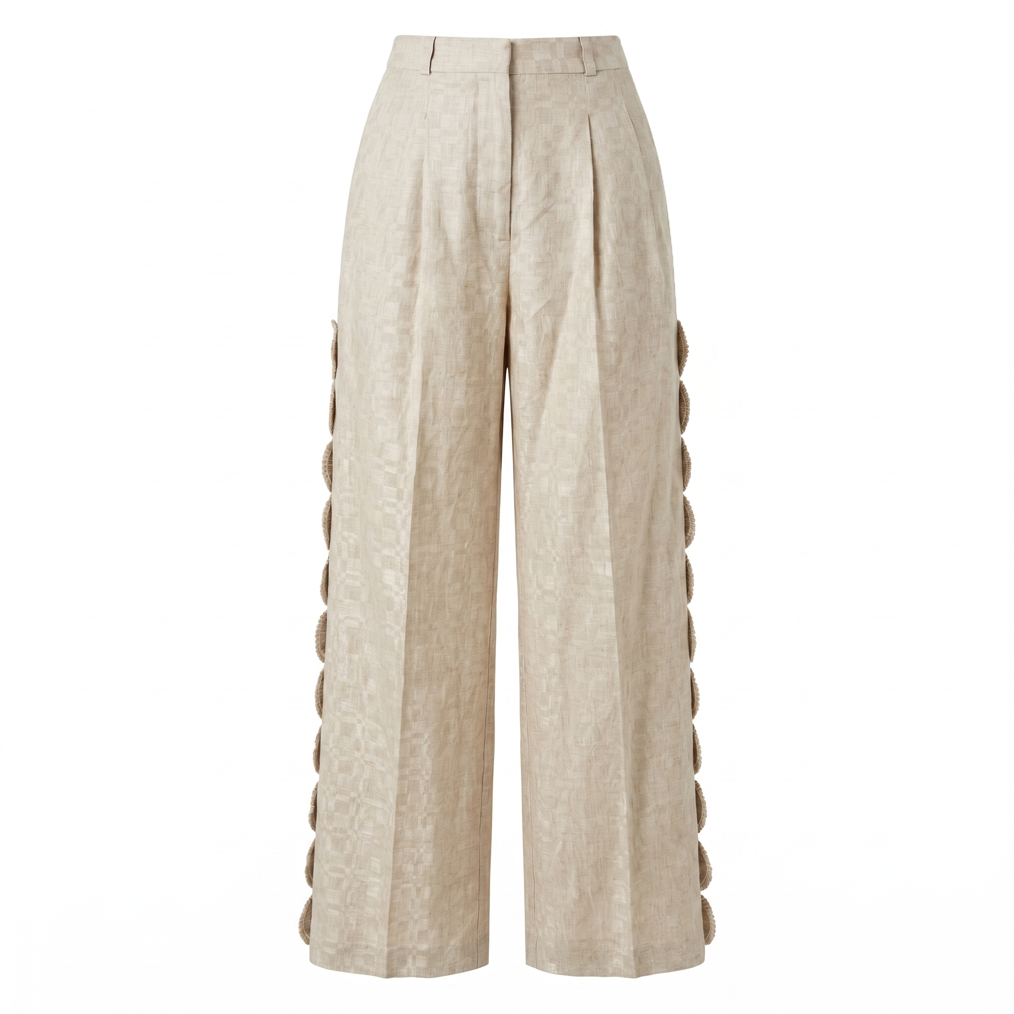 Hemp Logo Applique High Waisted Trousers
