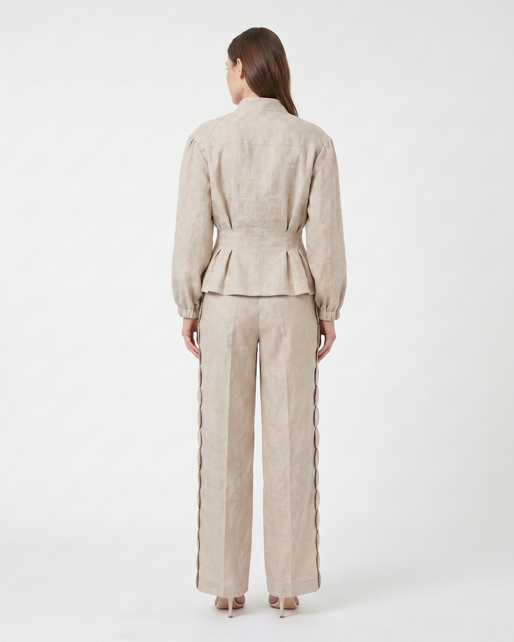 Hemp Mandarin Collar Safari Jacket
