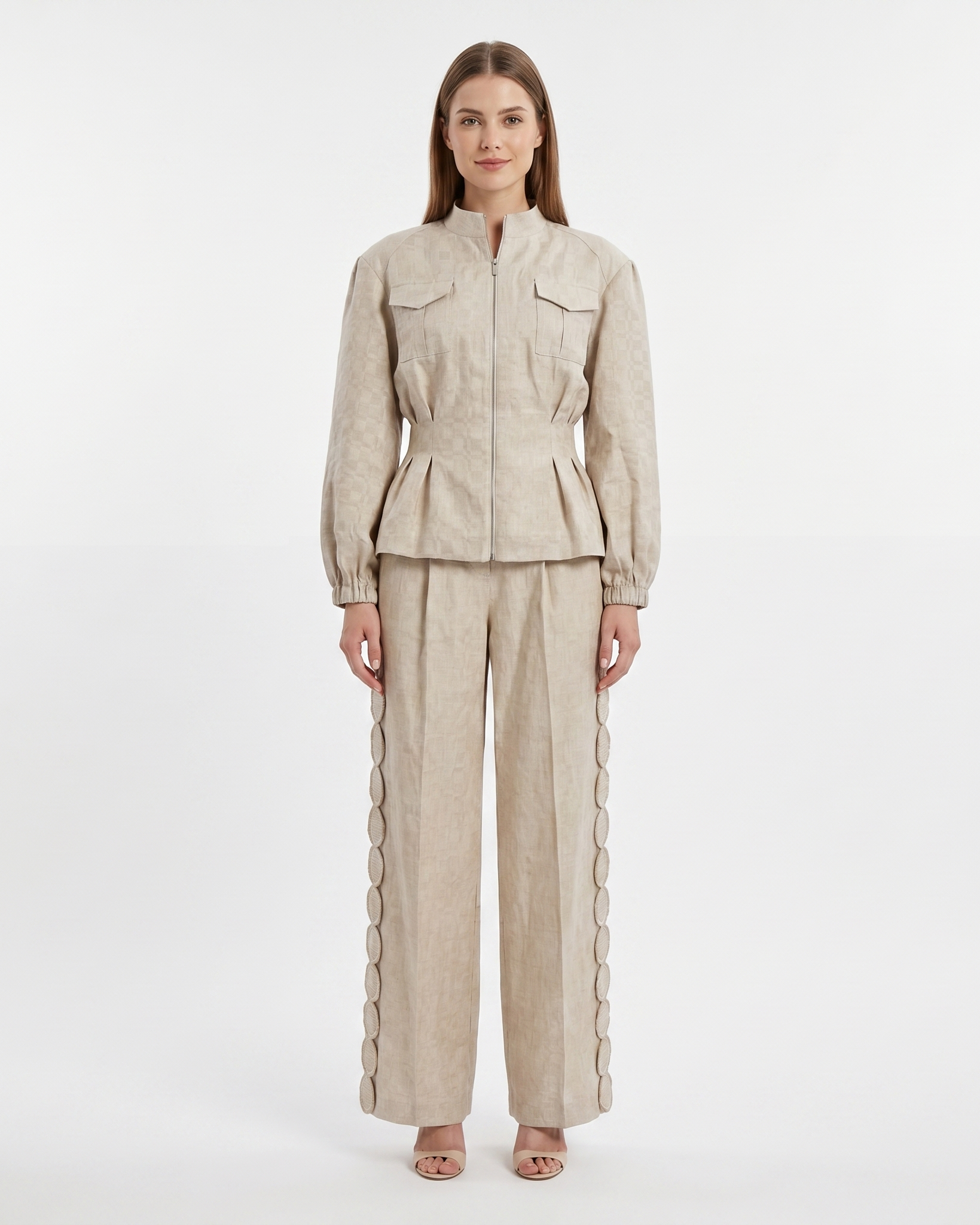 Hemp Logo Applique High Waisted Trousers