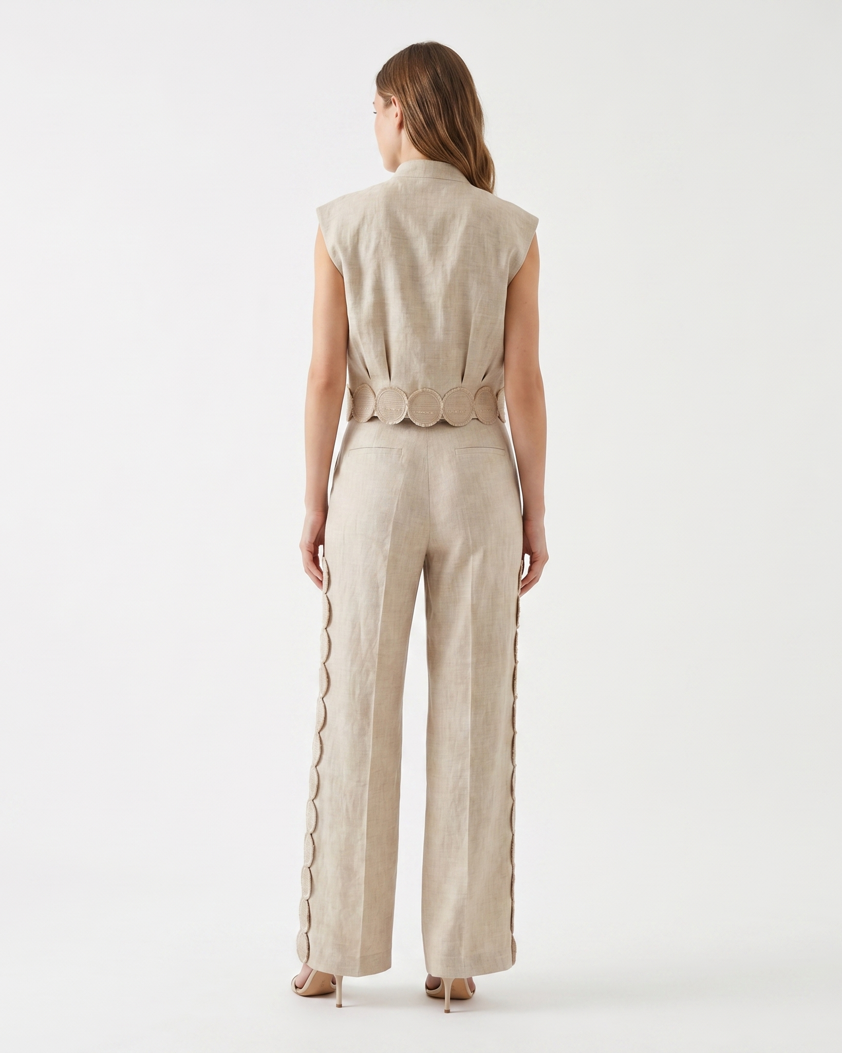 Hemp Logo Applique High Waisted Trousers