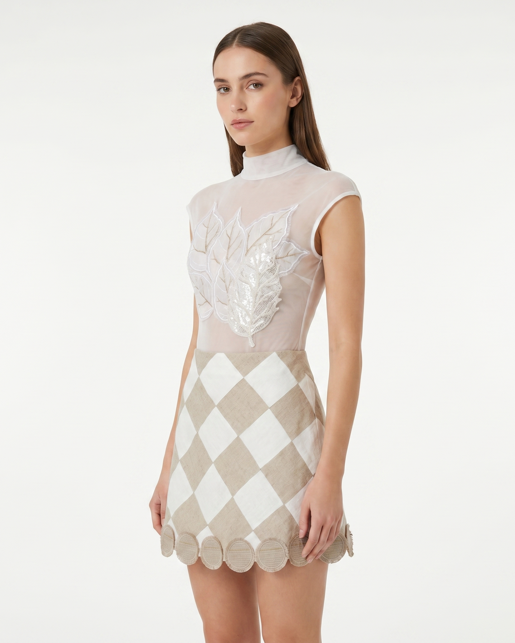 Hemp Checkered Mini Skirt