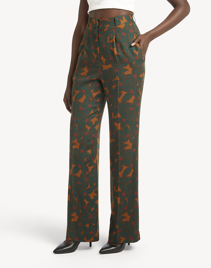 Wool Printed Trousers