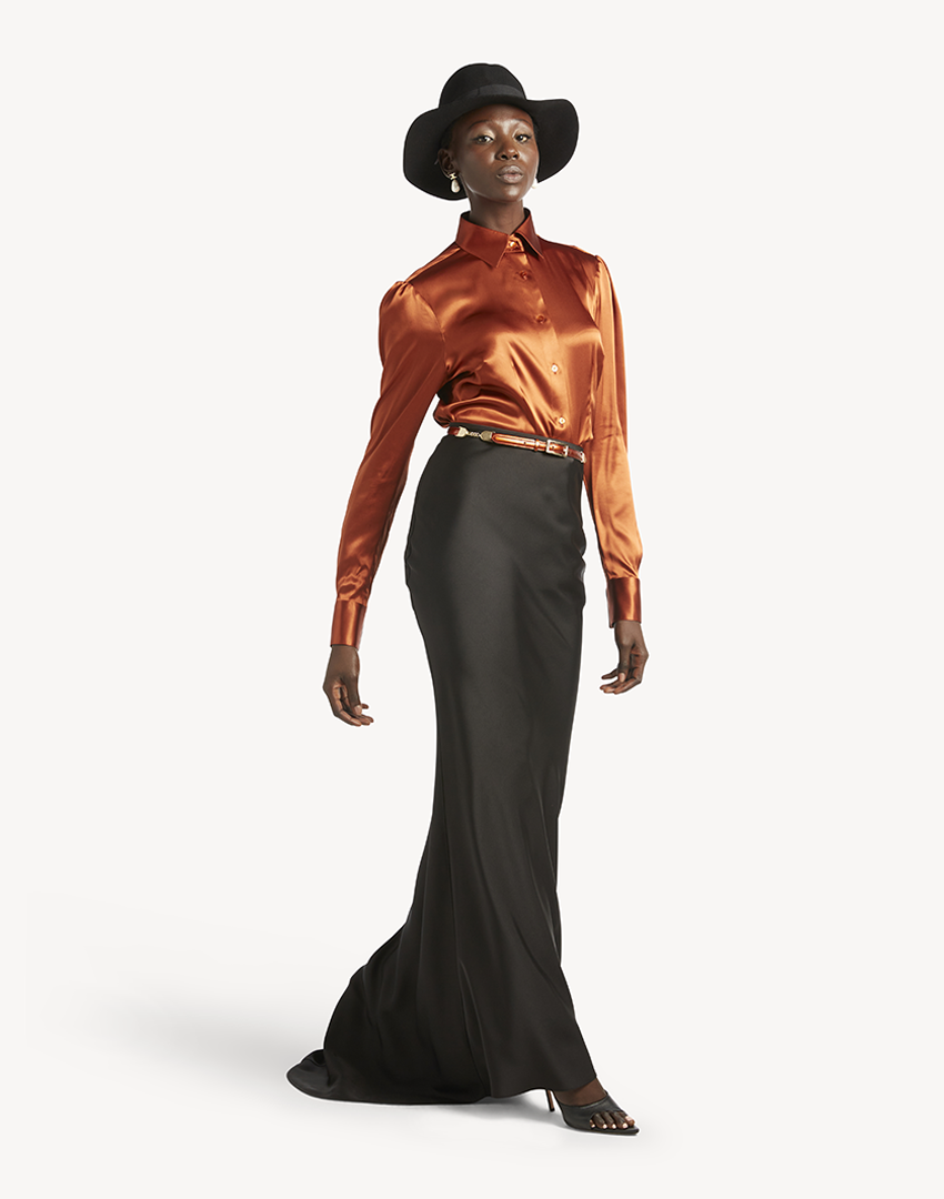 Satin Mermaid Maxi Skirt