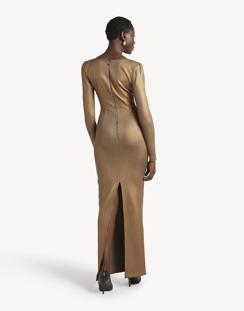 Metallic Bodycon Maxi Dress