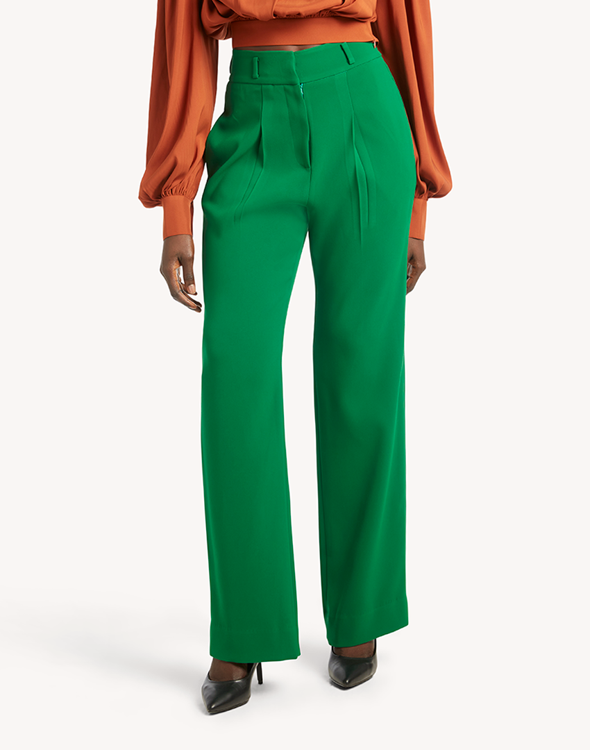 Lou High Waisted Pants- Green