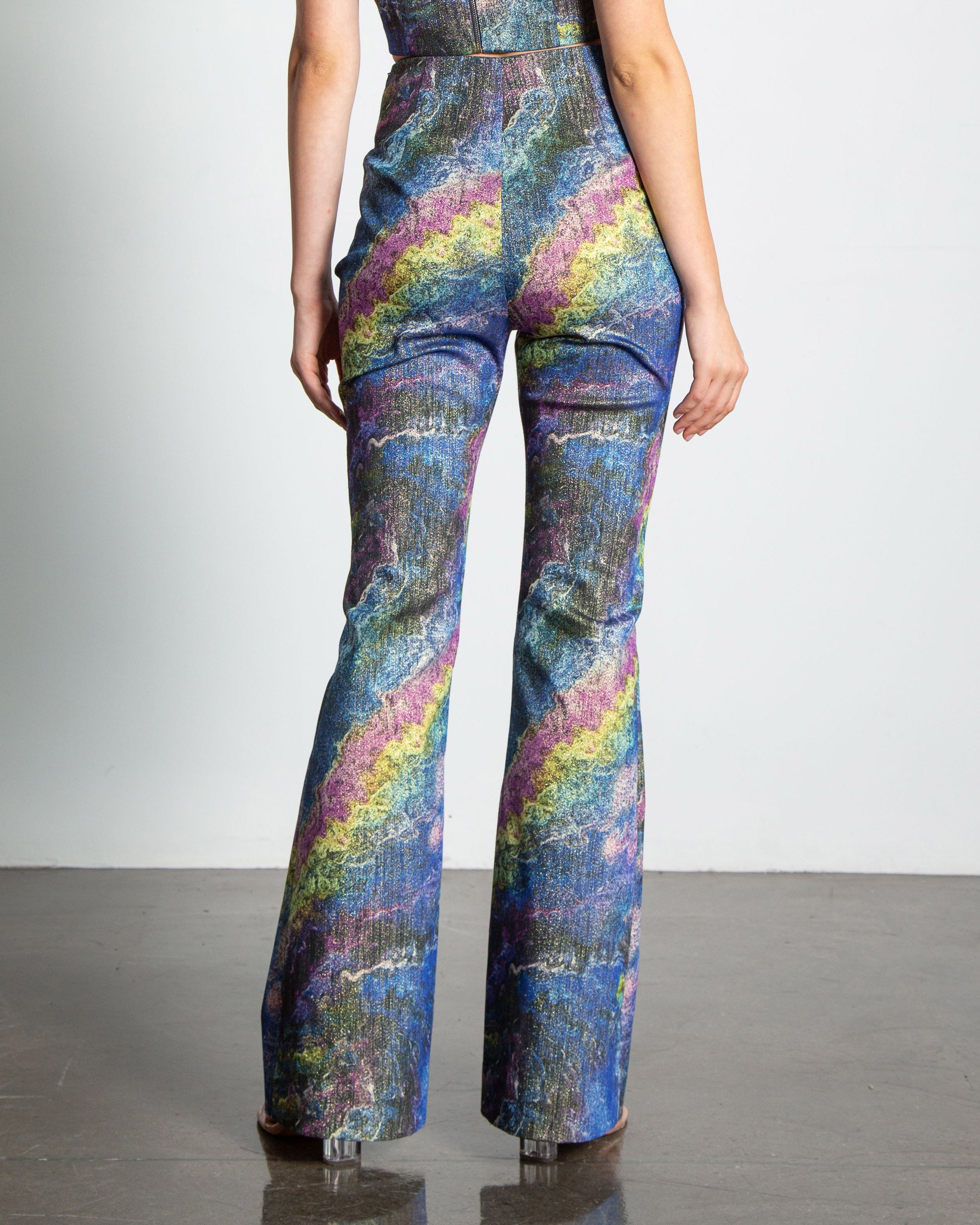 Galaxy High Waisted Flare Trousers