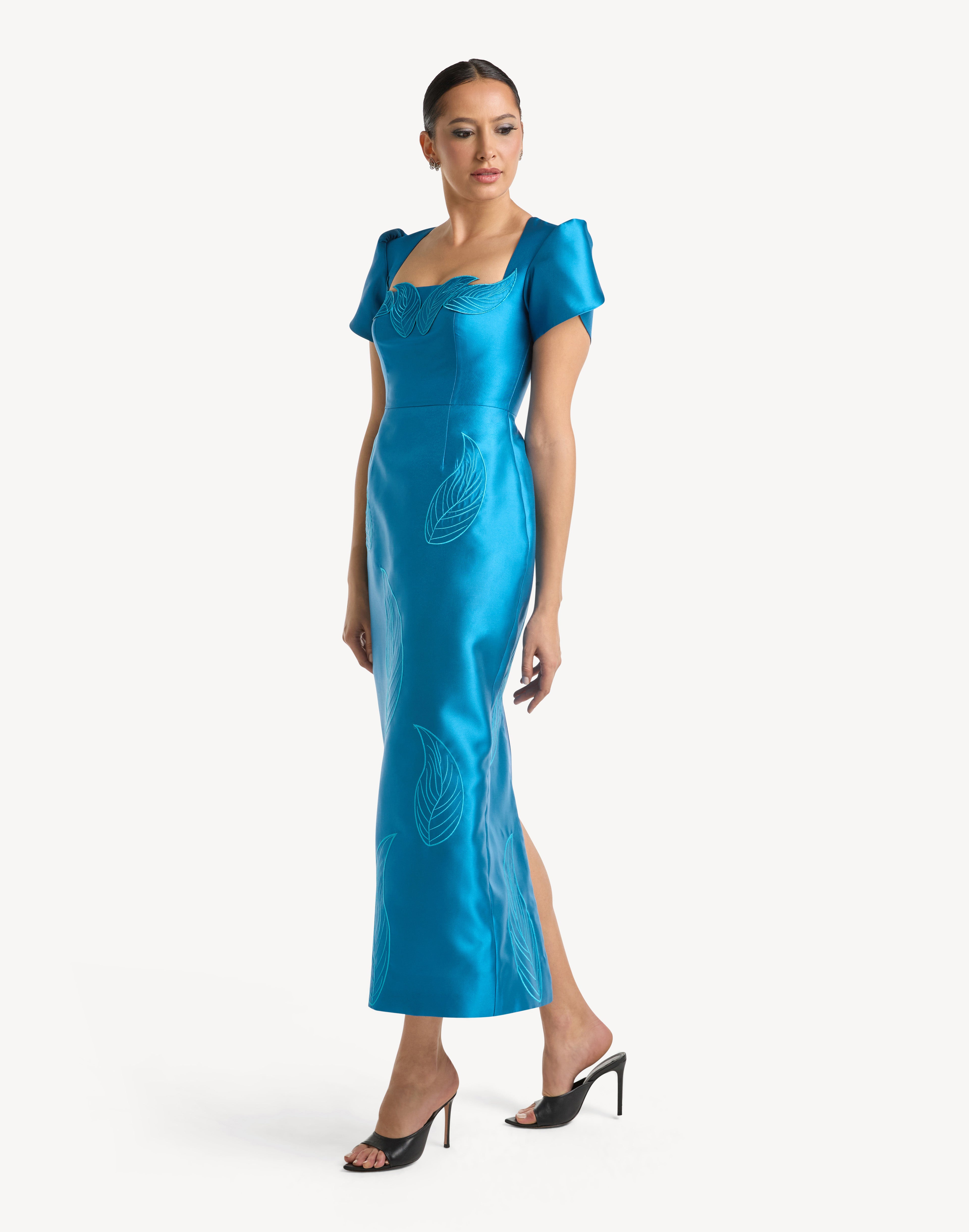 Magnific Leaf Appliqué Dress