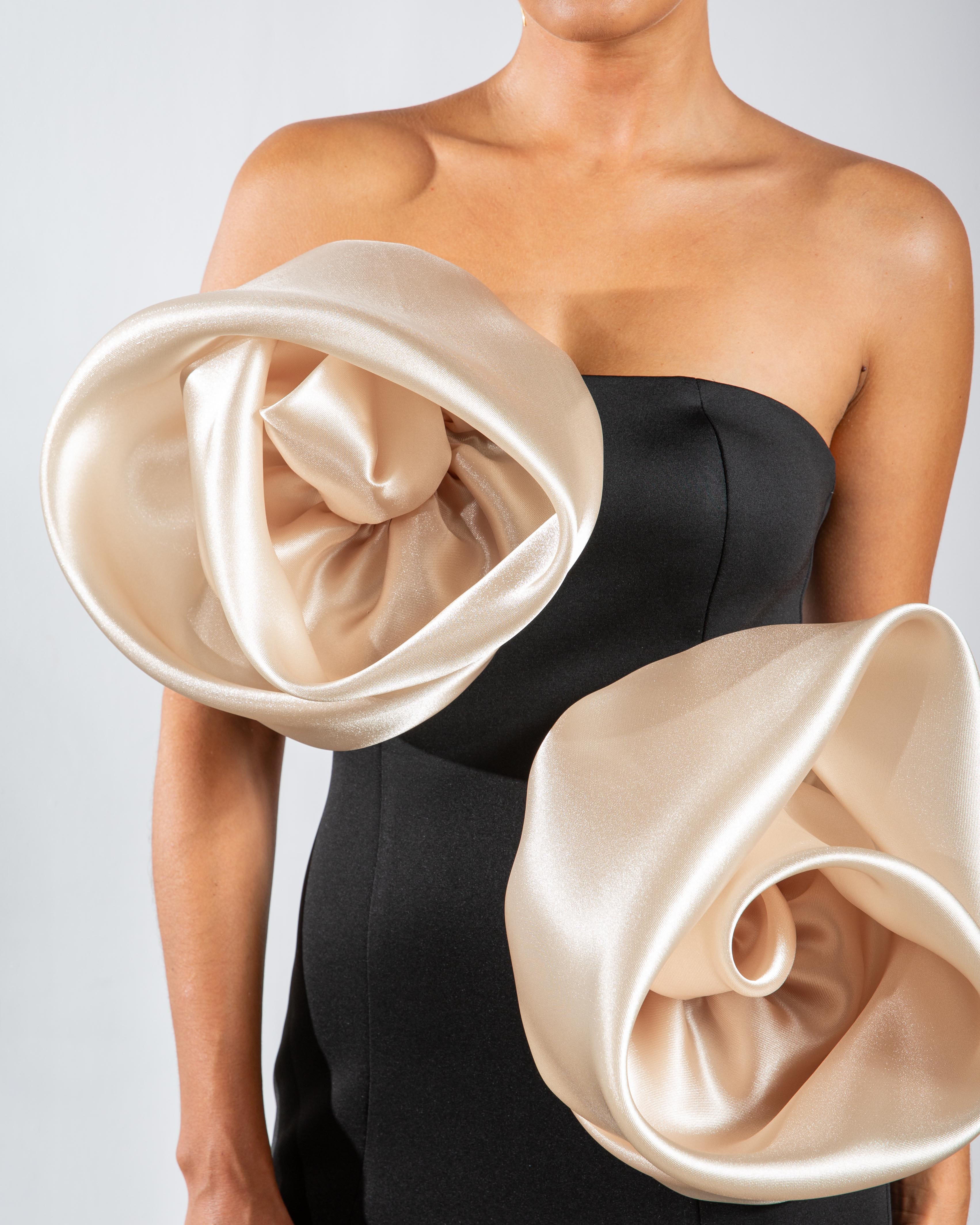 Deux Roses Strapless Midi Dress