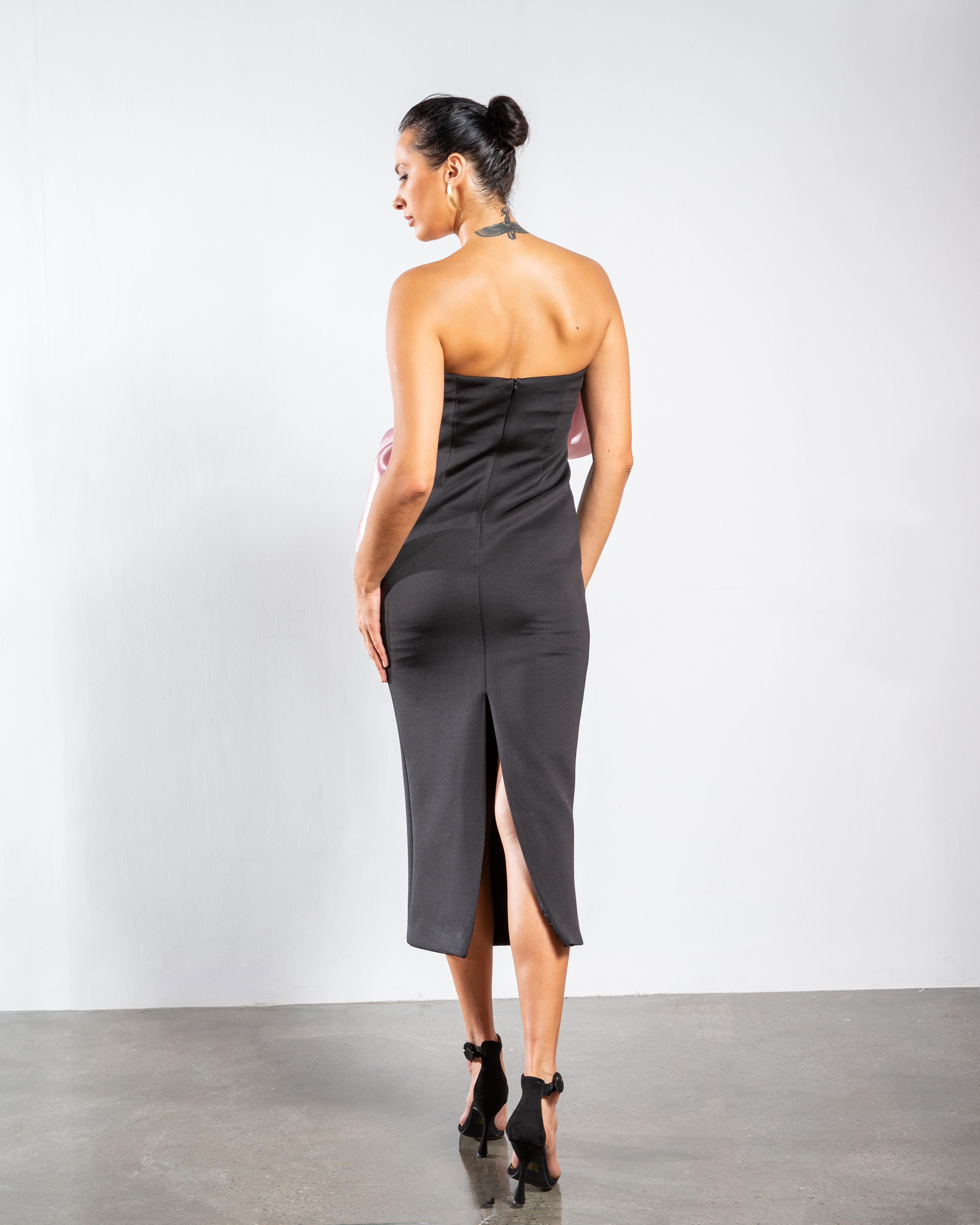 Deux Roses Strapless Midi Dress