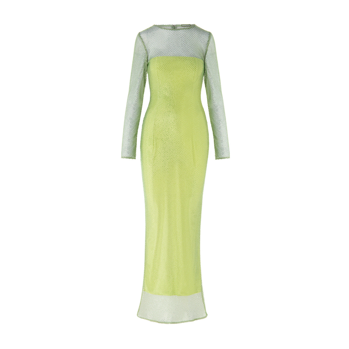 Crystal Embellished Long Sleeved Maxi Dress