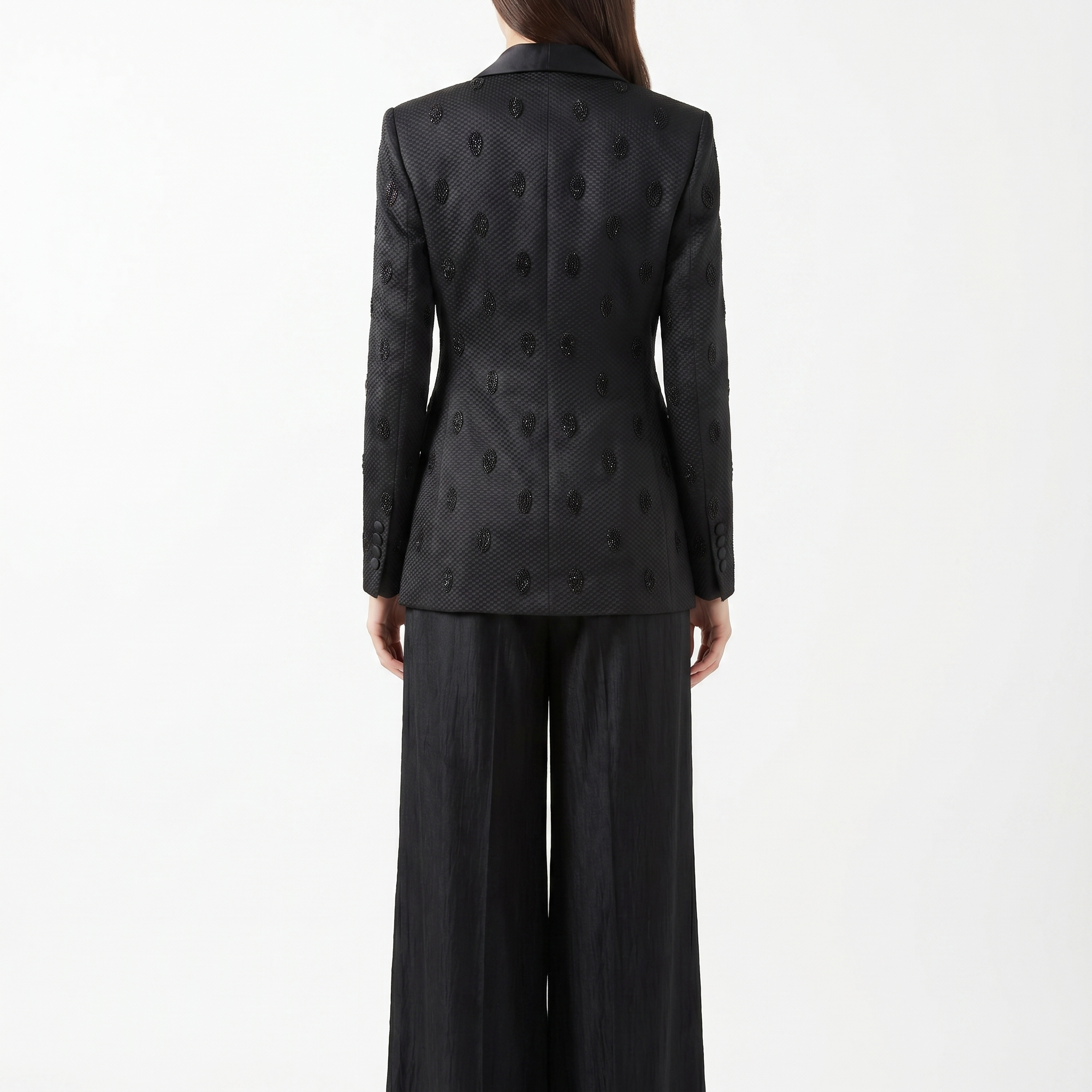 Bead Embellished Tuxedo Blazer