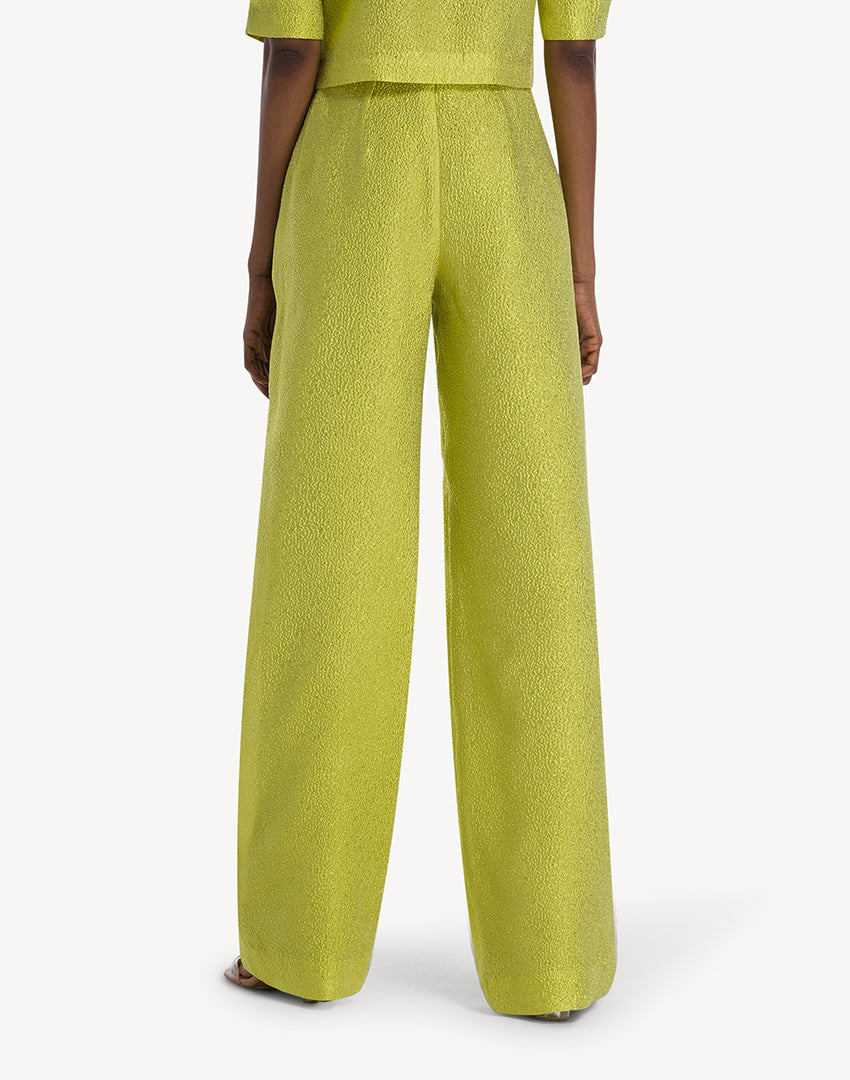 Silk Brocade High Waisted Trousers