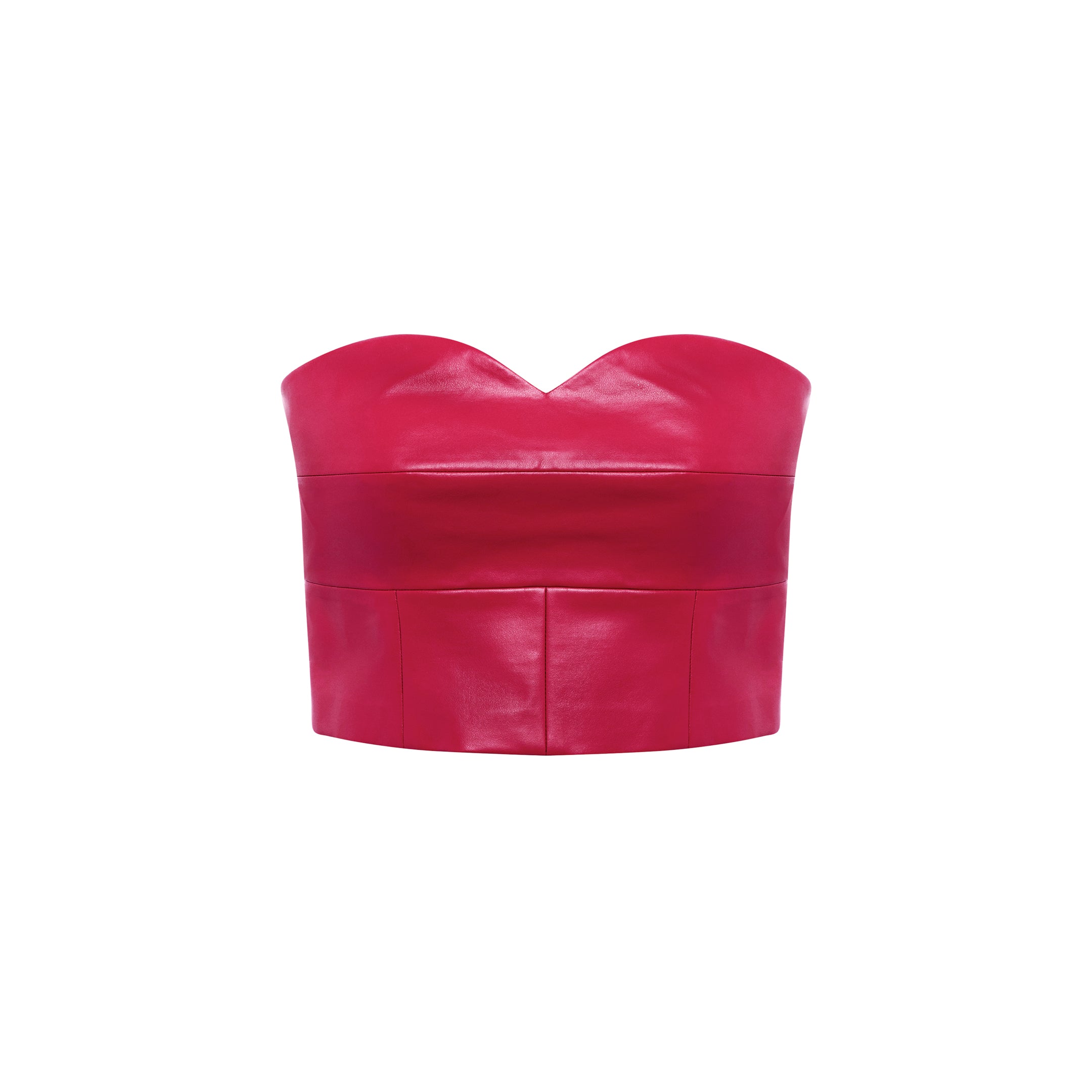 Faux Leather Sweetheart Crop Top