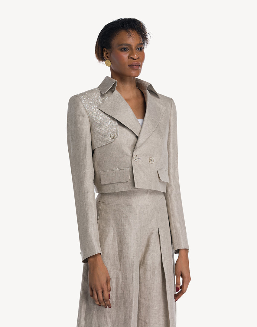 Sofia Cropped Trench Coat Jacket