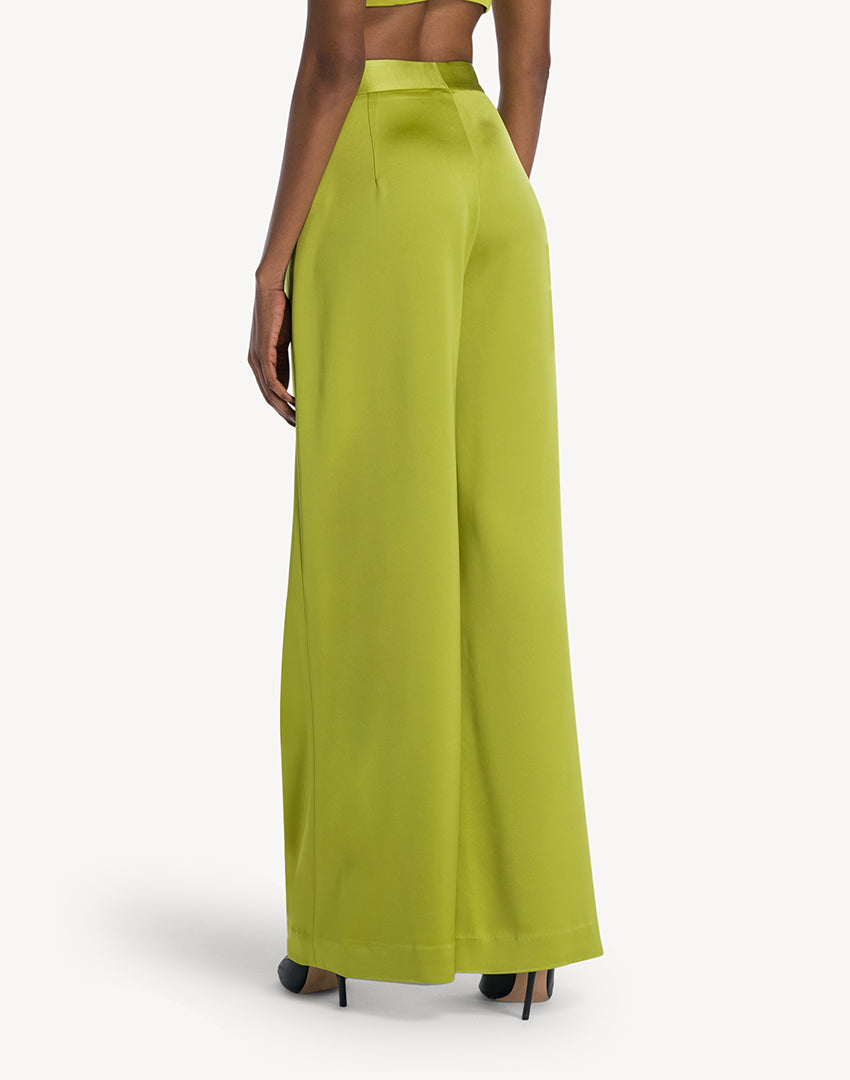 Essential Satin Trousers - Acid Green