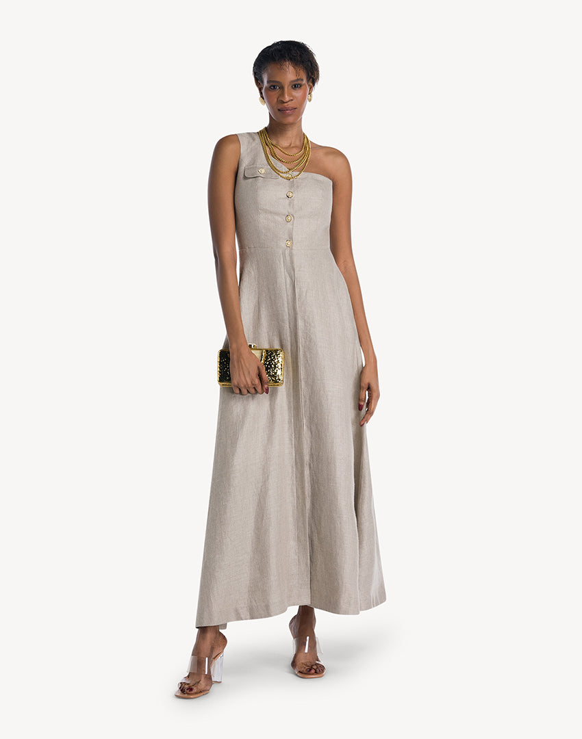 Lou One Shoulder Hemp Dress