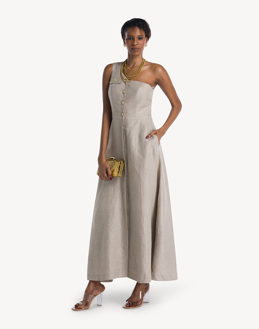 Lou One Shoulder Hemp Dress