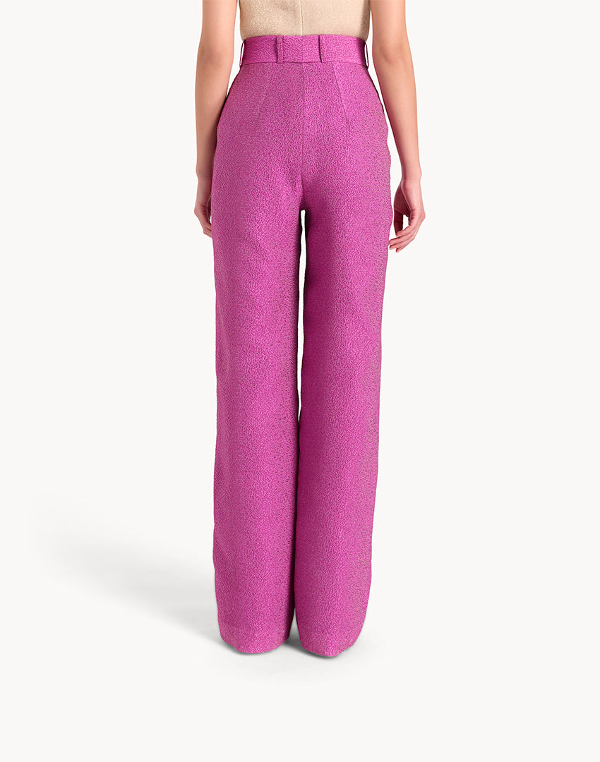 Silk Brocade High Waisted Trousers