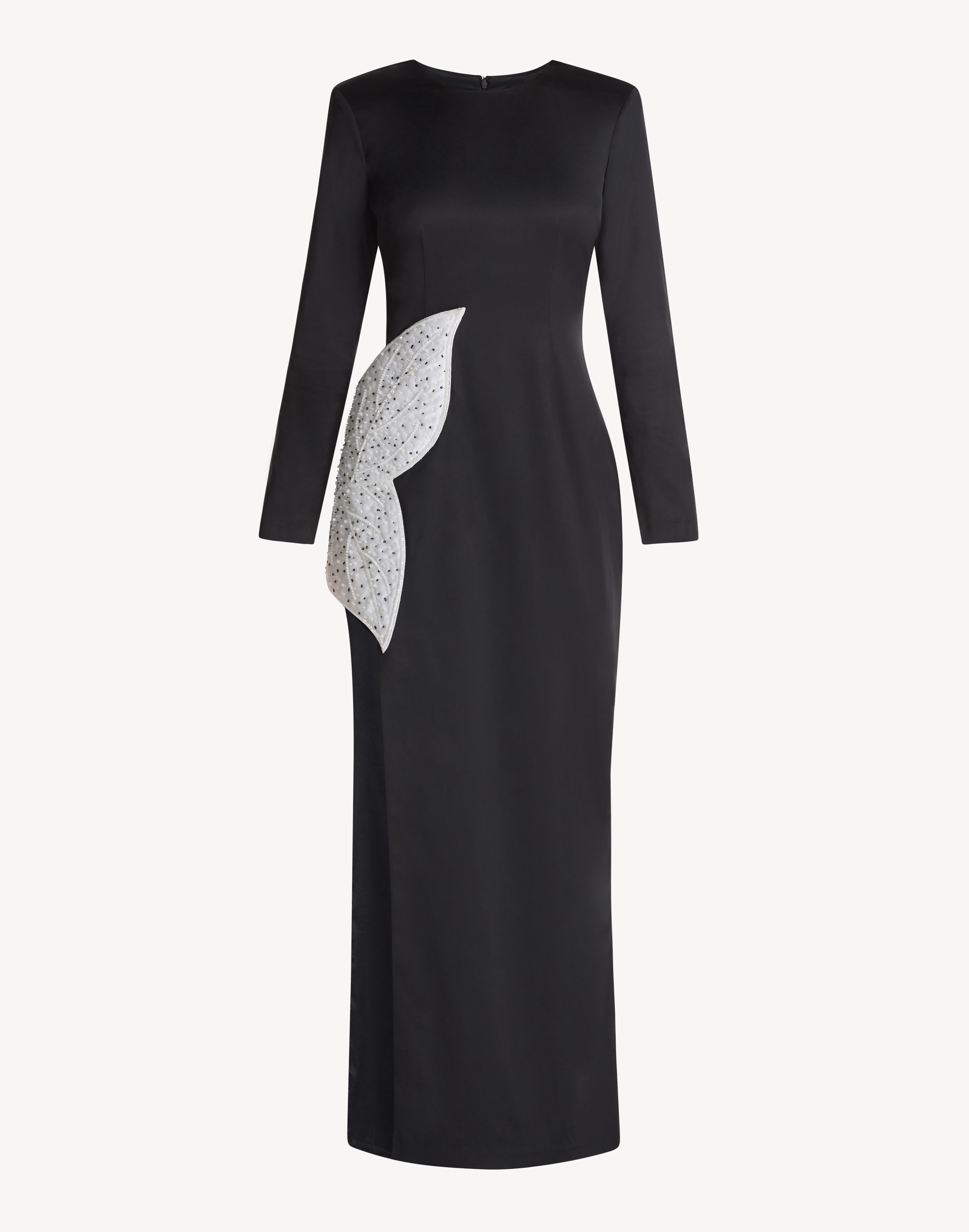 Elegance Leaf Appliqué High Leg Dress