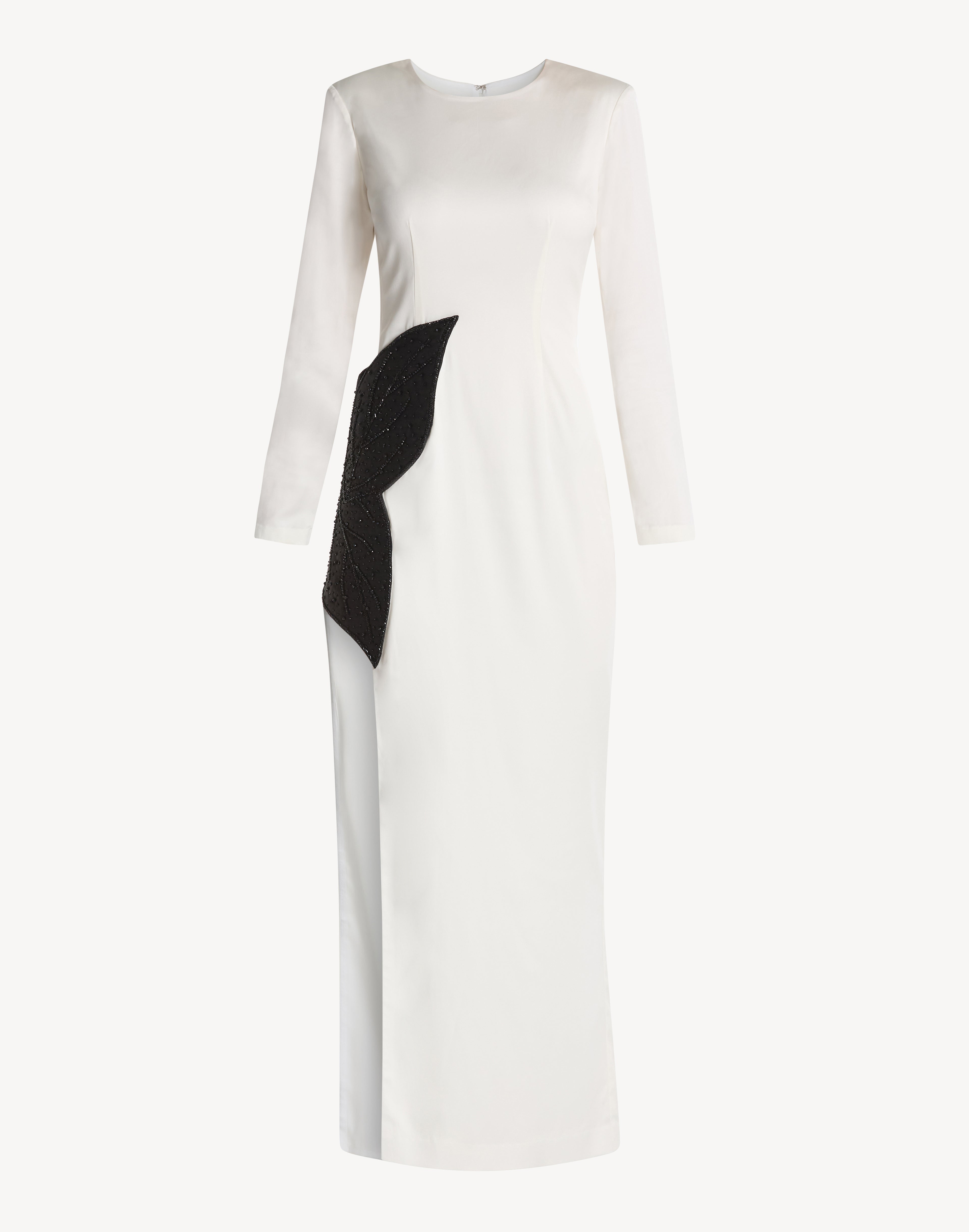 Elegance Leaf Appliqué High Leg Dress